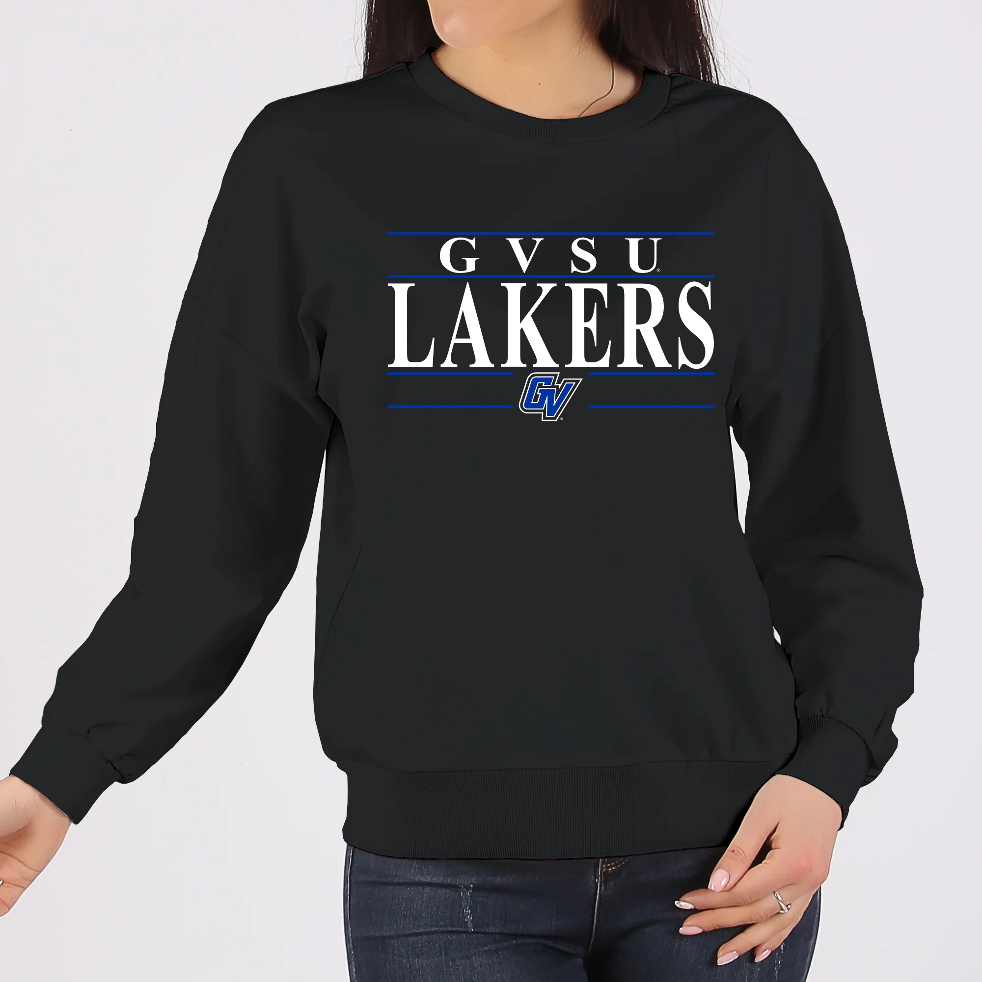 GVSU Headline Crewneck - Black - Image 4