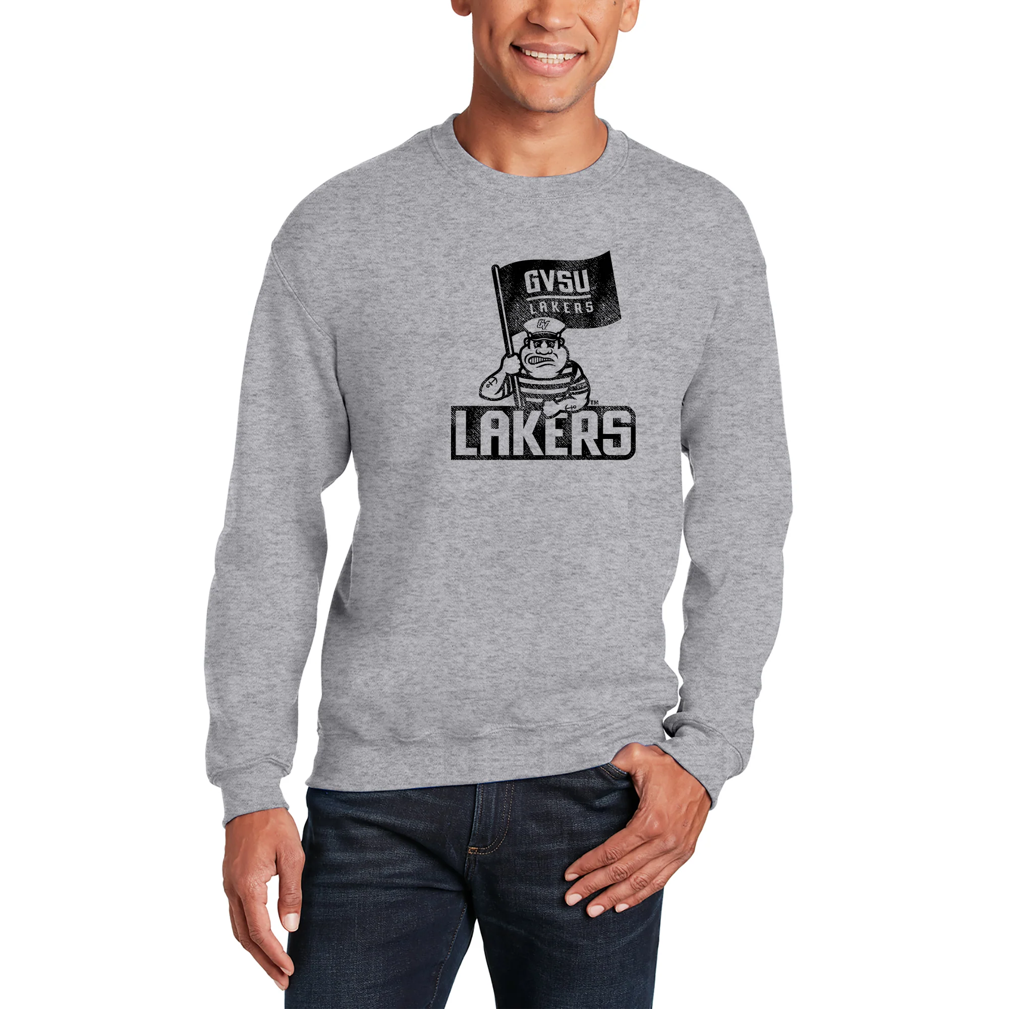 GVSU Mascot Mark Crewneck - Sport Grey - Image 3