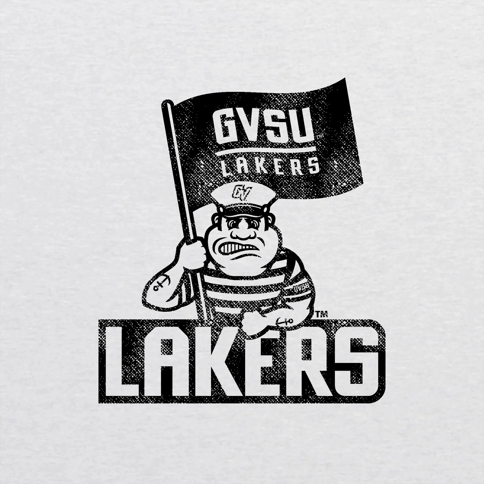 GVSU Mascot Mark NLA 3/4 Sleeve Raglan T-Shirt - Heather White / Vintage Black - Image 2