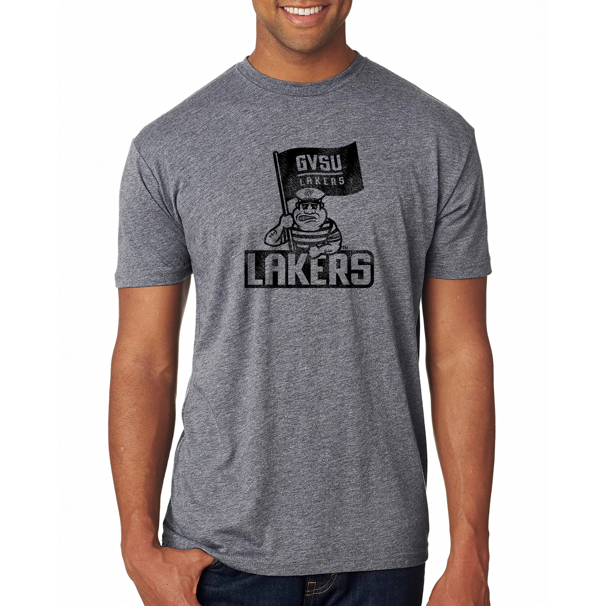 GVSU Mascot Mark NLA Triblend T-Shirt - Premium Heather - Image 3