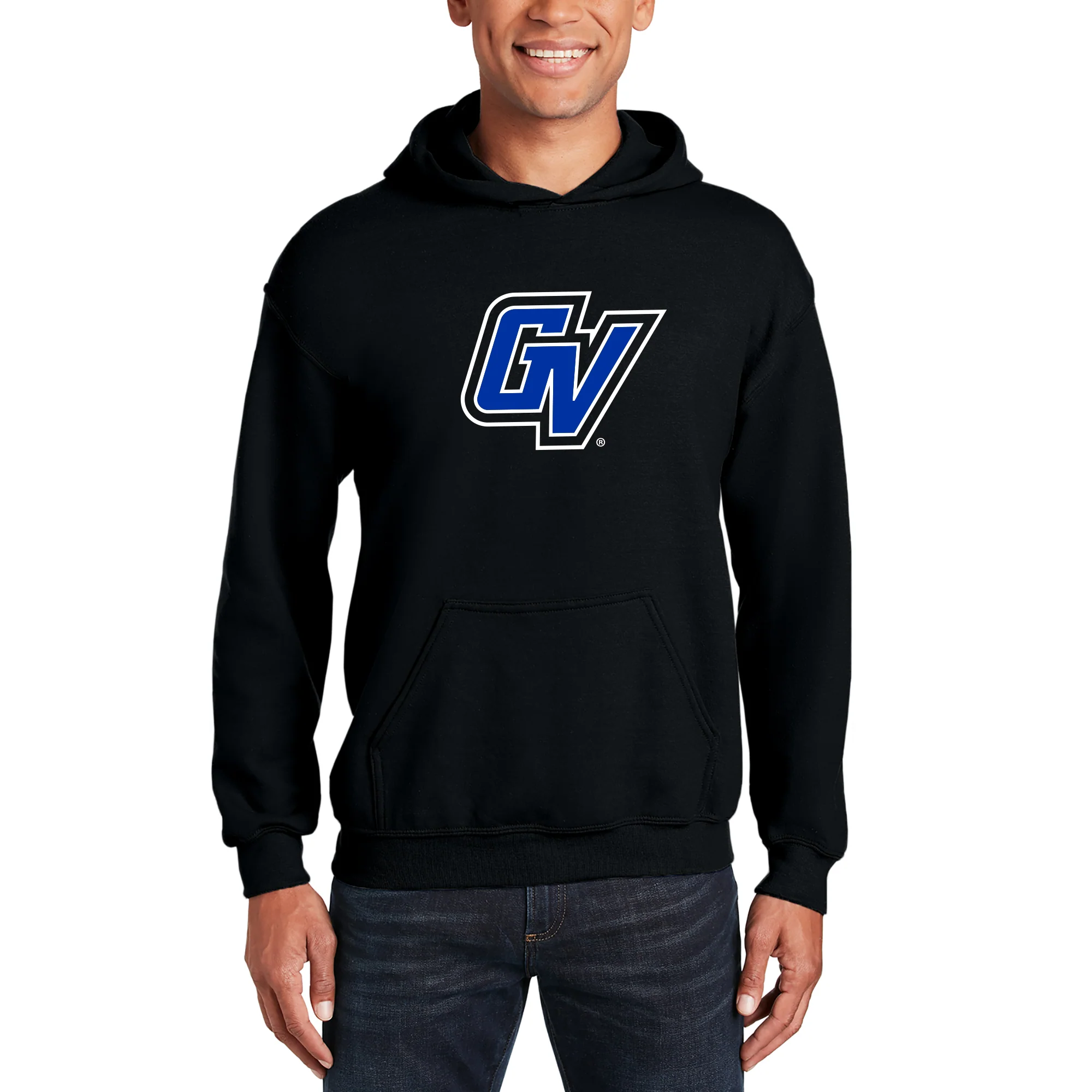 GVSU Primary Logo Hoodie - Black - Image 3
