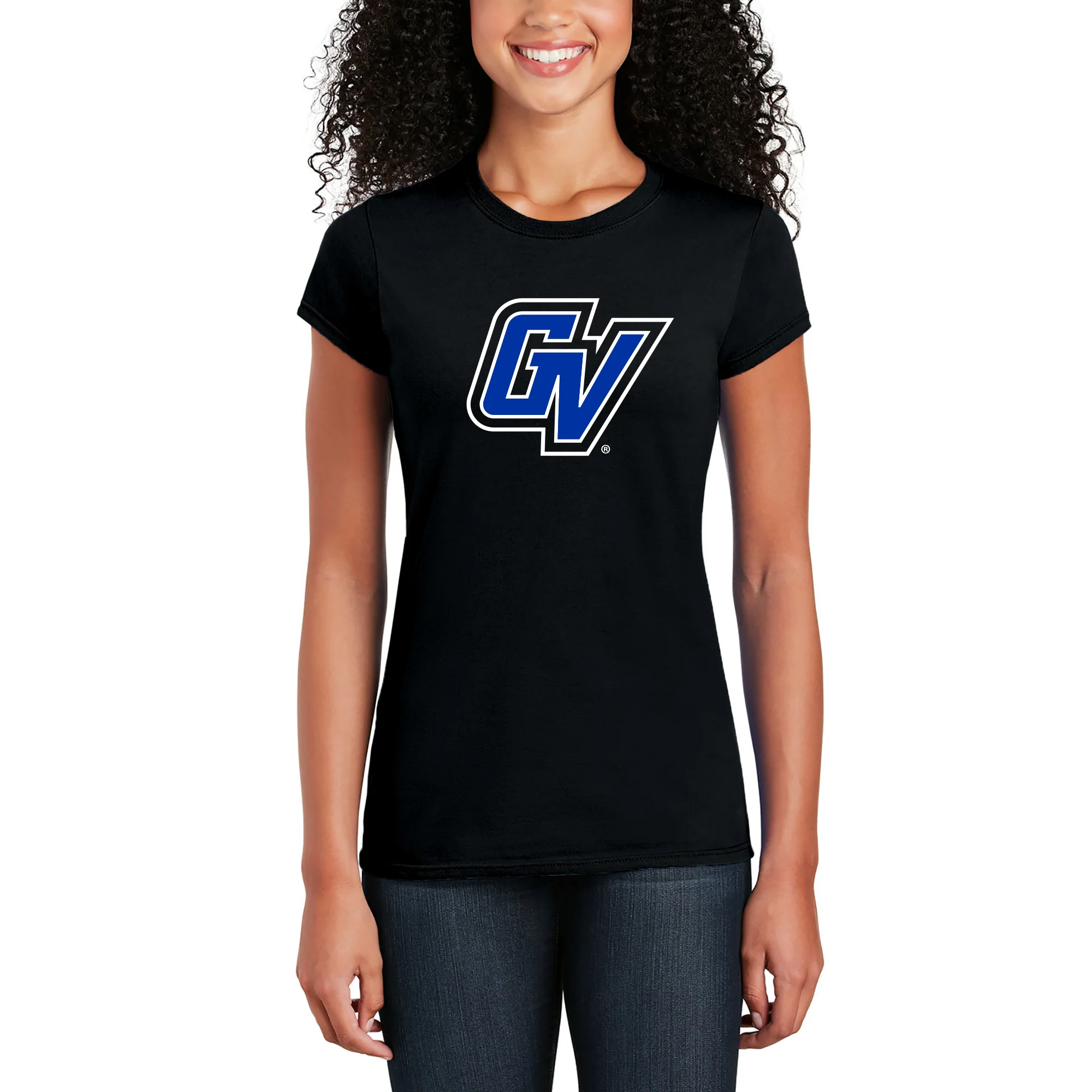 GVSU Primary Logo Women's T-Shirt - Black - Image 3