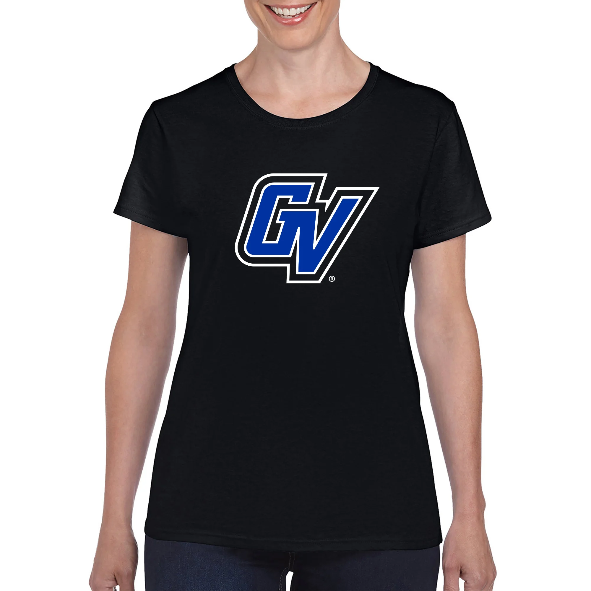 GVSU Primary Logo Women's T-Shirt - Black - Image 4