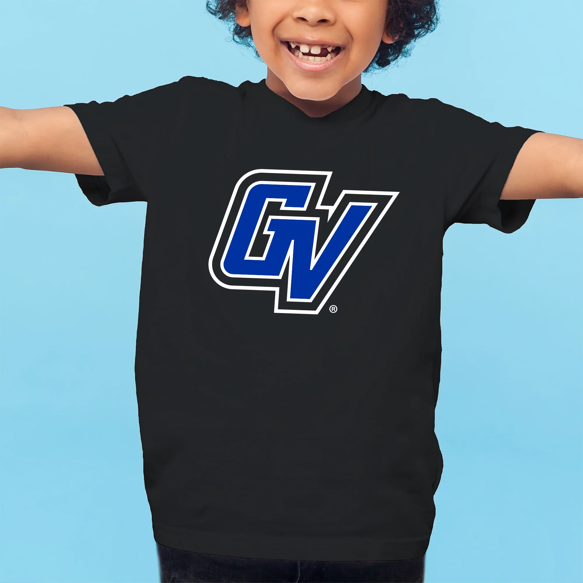 GVSU Primary Logo Youth T-Shirt - Black - Image 3