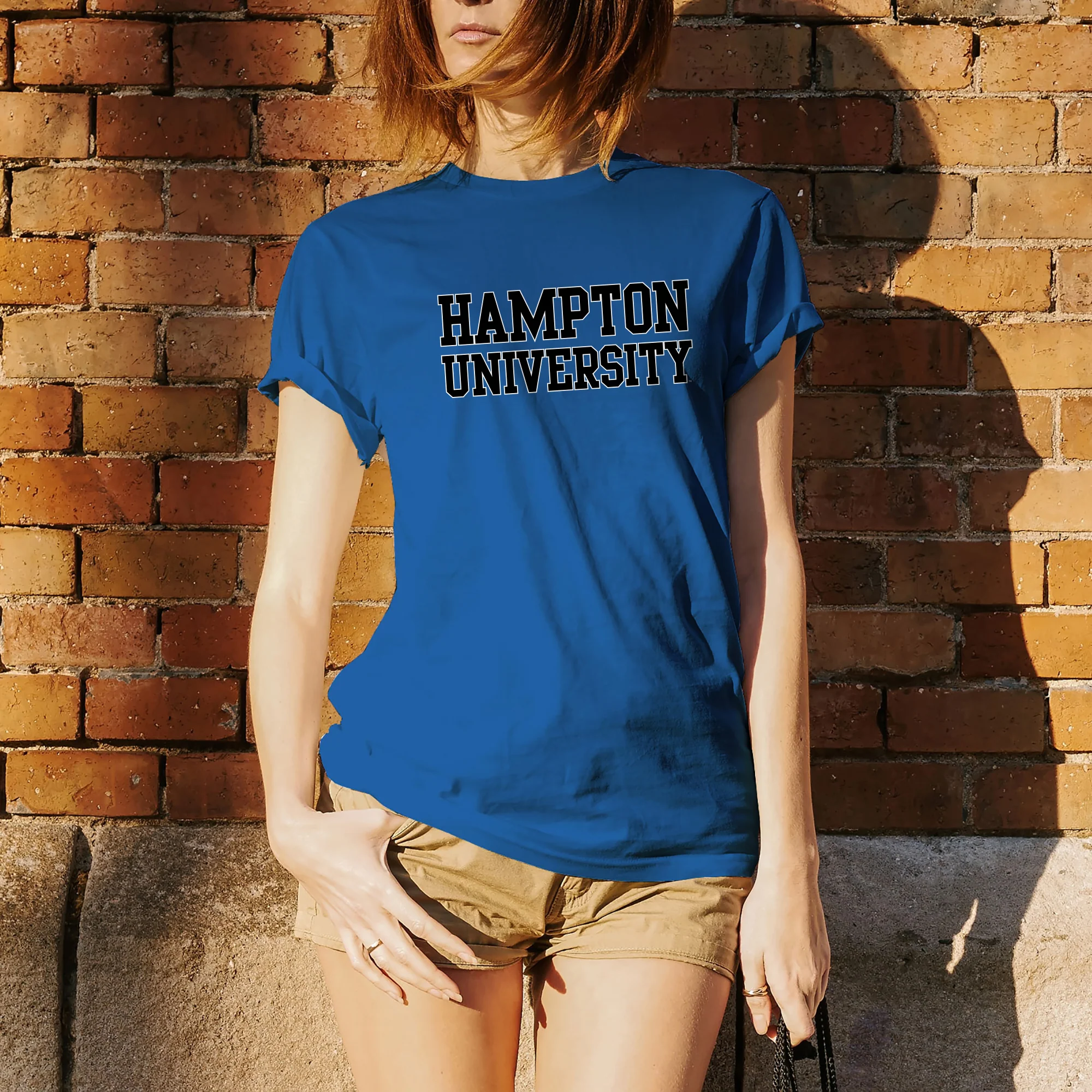 Hampton University Pirates Basic Block Short Sleeve T-Shirt - Royal - Image 4