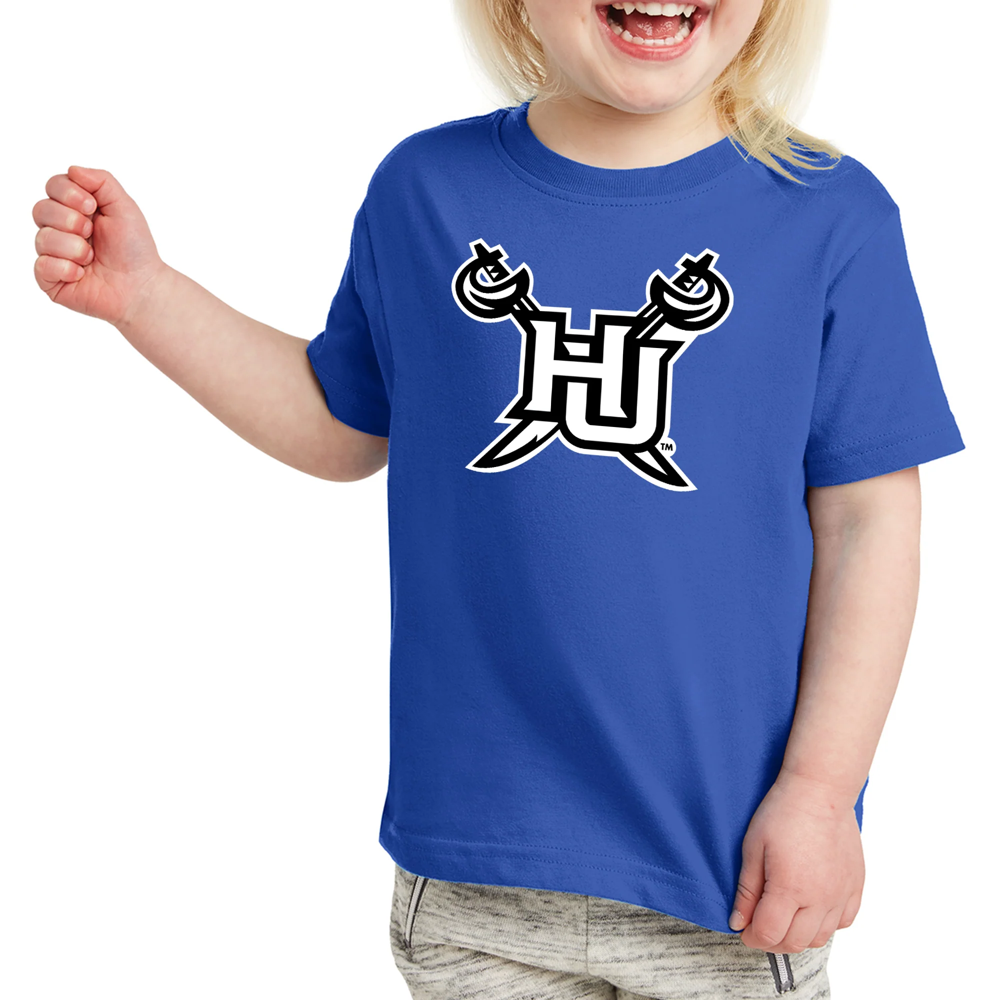 Hampton University Pirates Primary Logo Toddler Short Sleeve T Shirt - Royal - Image 3