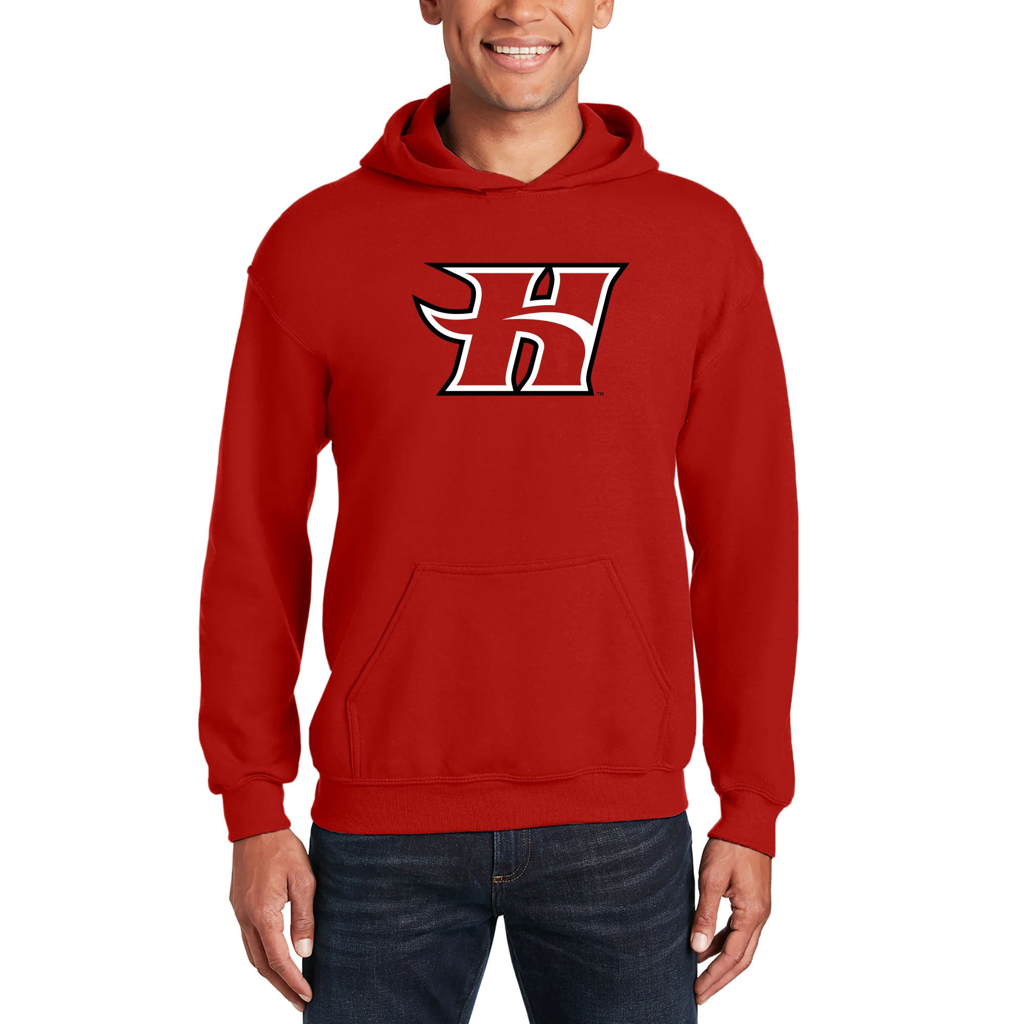Hawaii Hilo Vulcans Primary Logo Hoodie - Red - Image 4