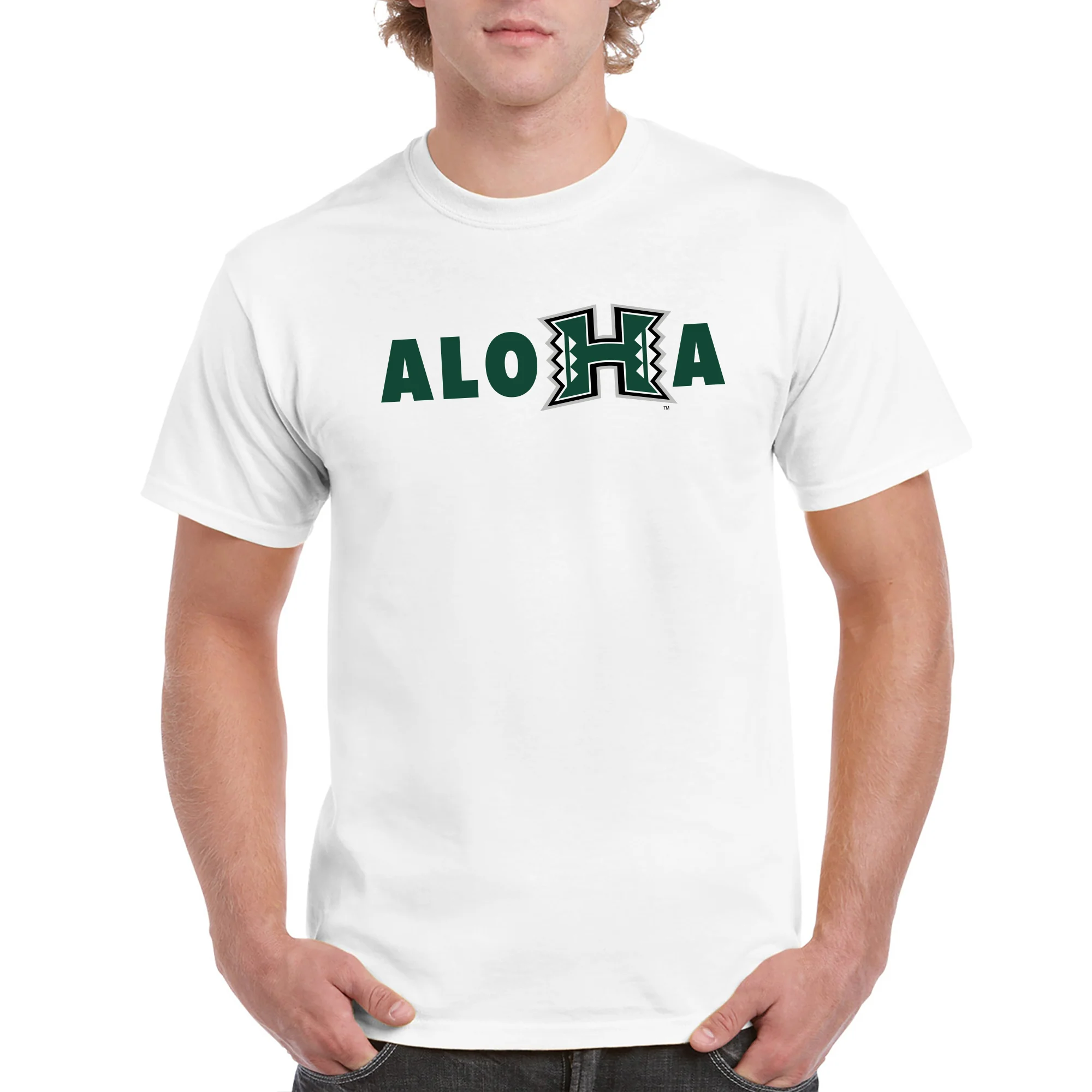 Hawaii Manoa Rainbow Warriors ALOHA T Shirt - White - Image 3