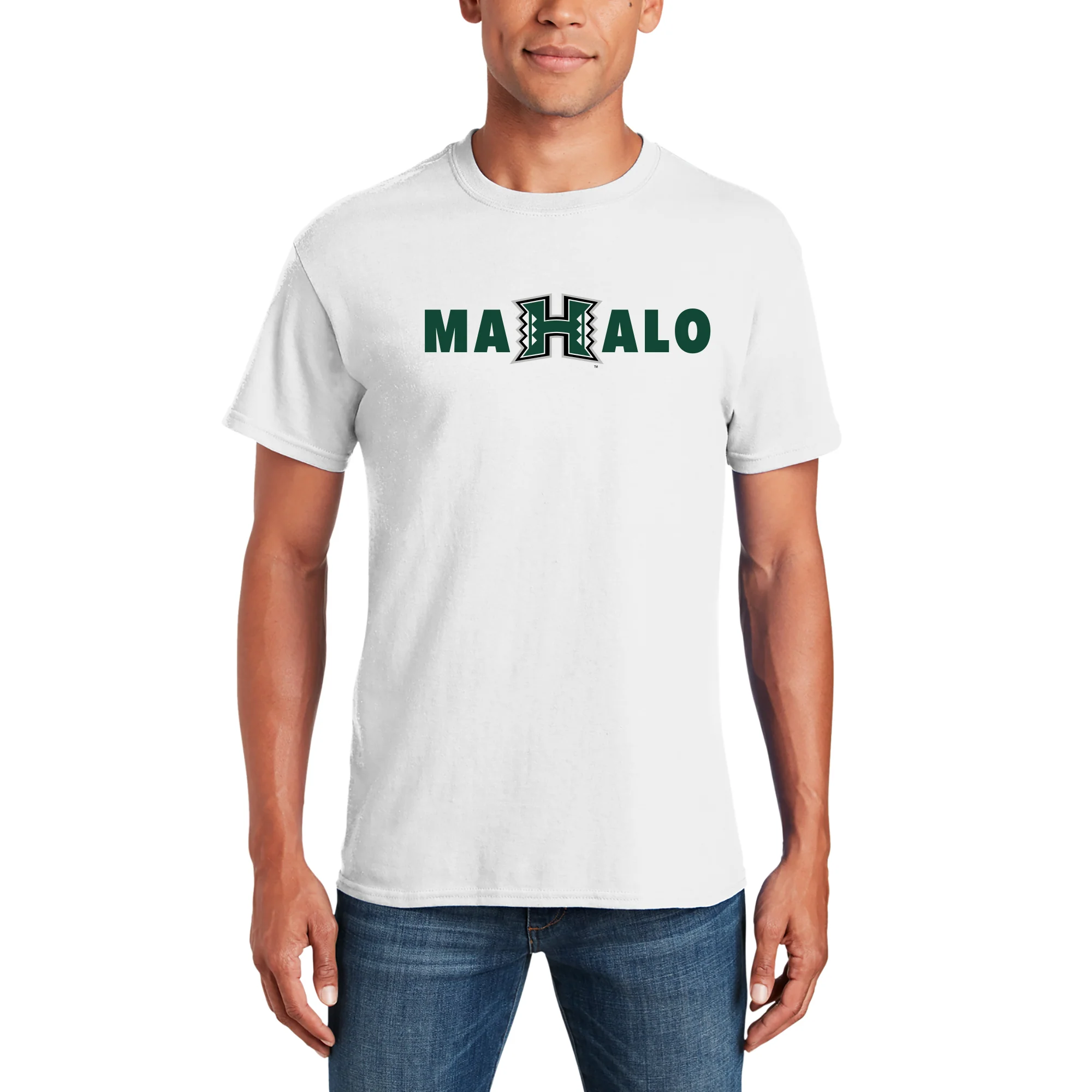 Hawaii Manoa Rainbow Warriors MAHALO T Shirt - White - Image 3