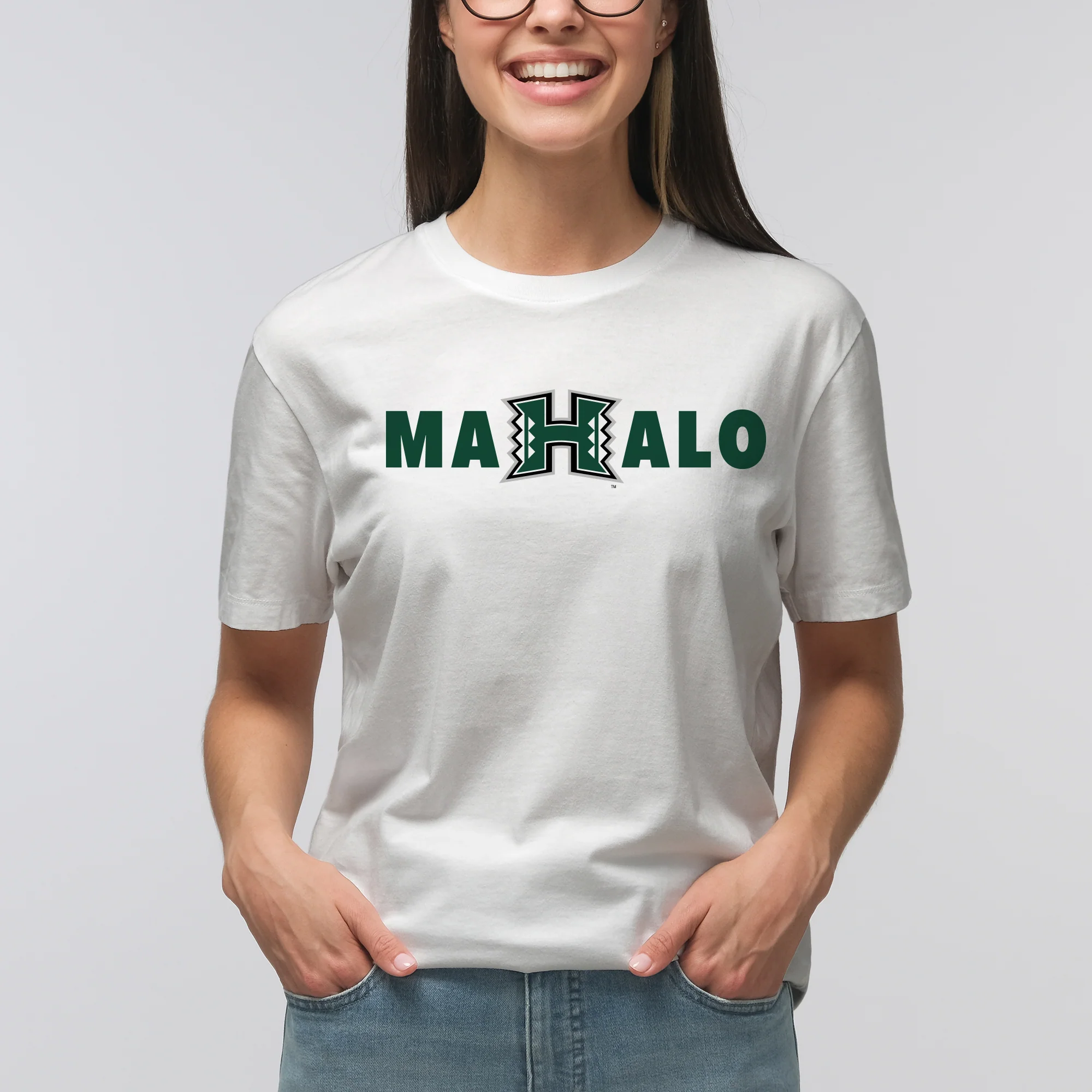 Hawaii Manoa Rainbow Warriors MAHALO T Shirt - White - Image 4