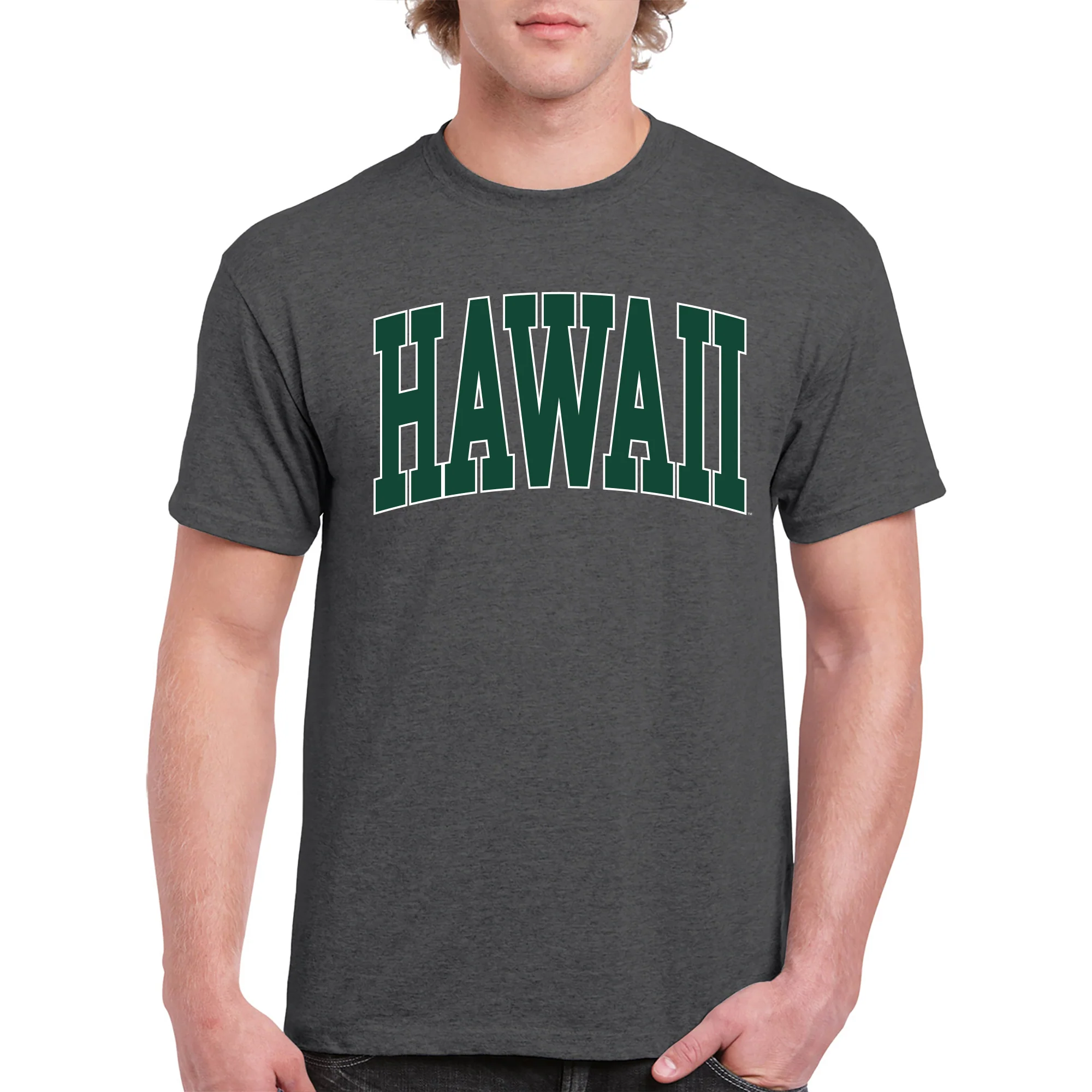 Hawaii Rainbow Warriors Mega Arch T-Shirt - Dark Heather - Image 3