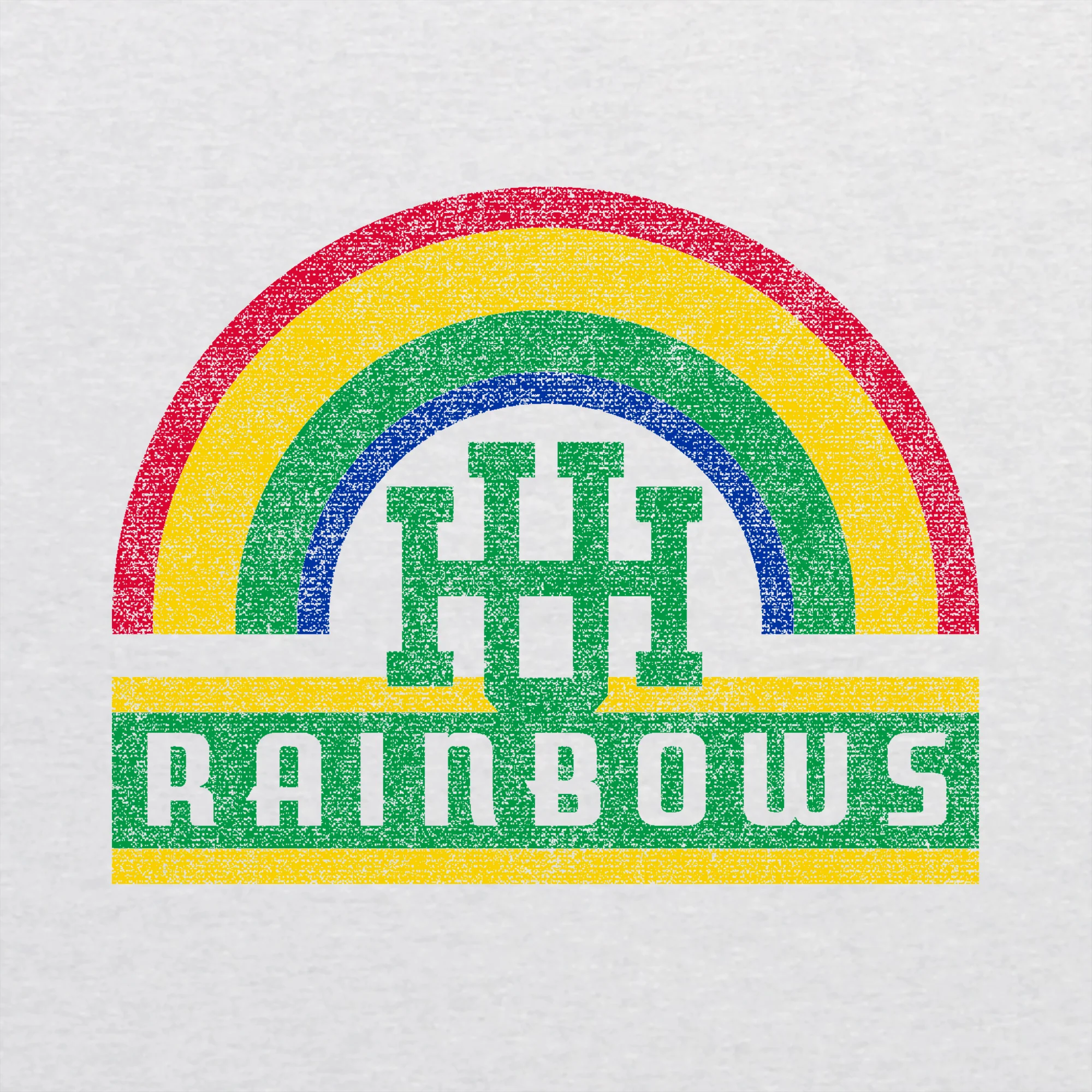 Hawaii Rainbow Warriors Vintage Rainbow Triblend T Shirt - Heather White - Image 2