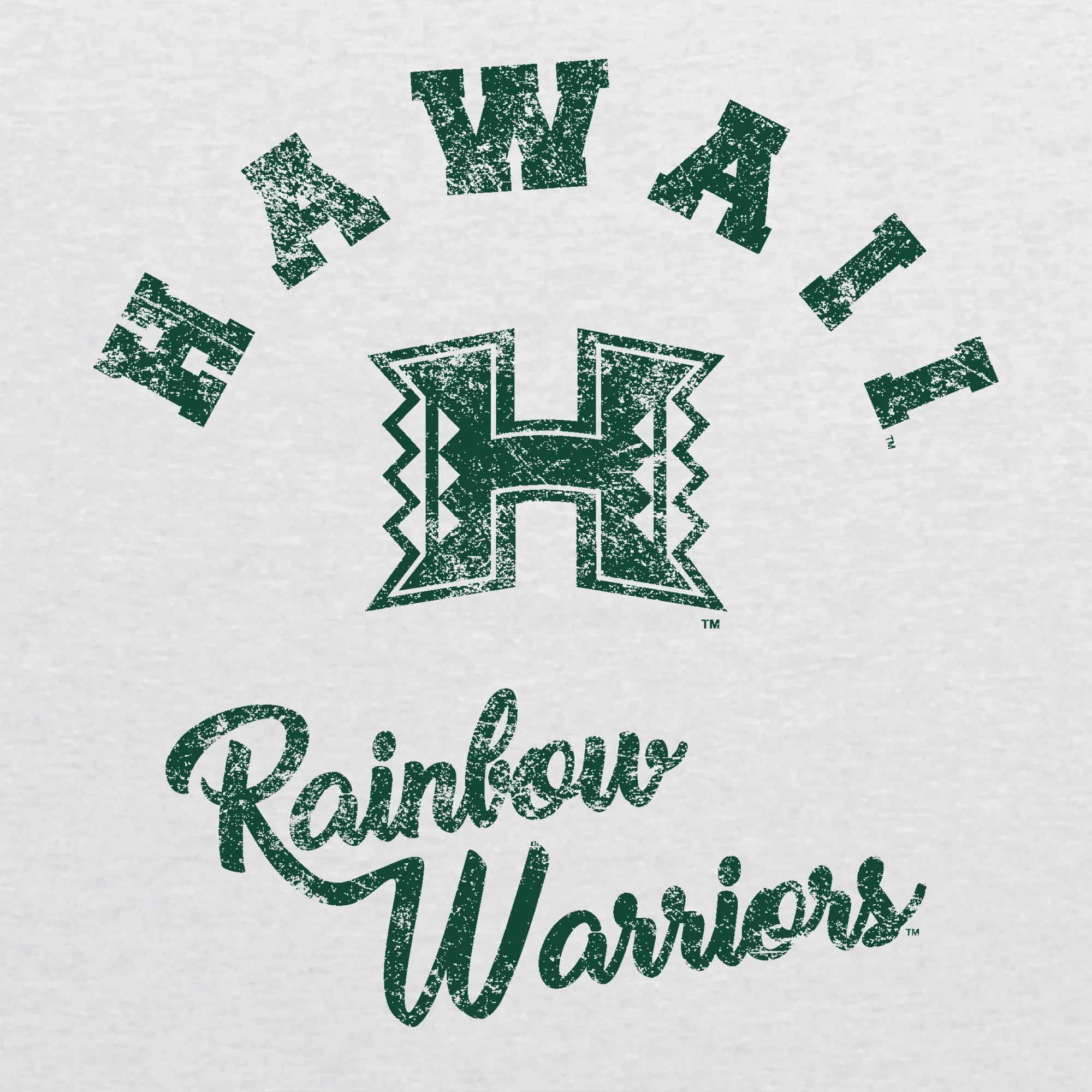 Hawaii Retro Script NLA Triblend - Heather White - Image 2