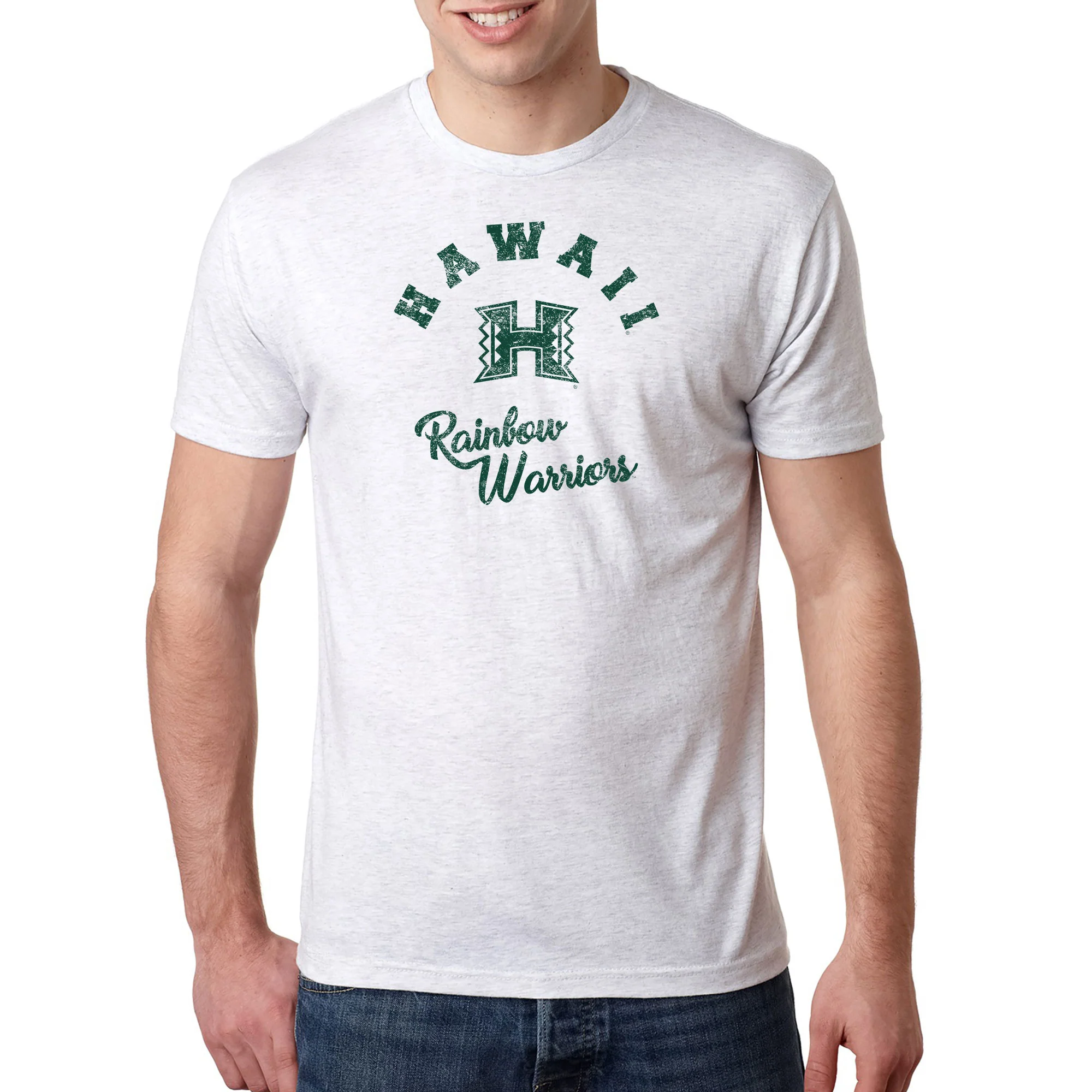Hawaii Retro Script NLA Triblend - Heather White - Image 3