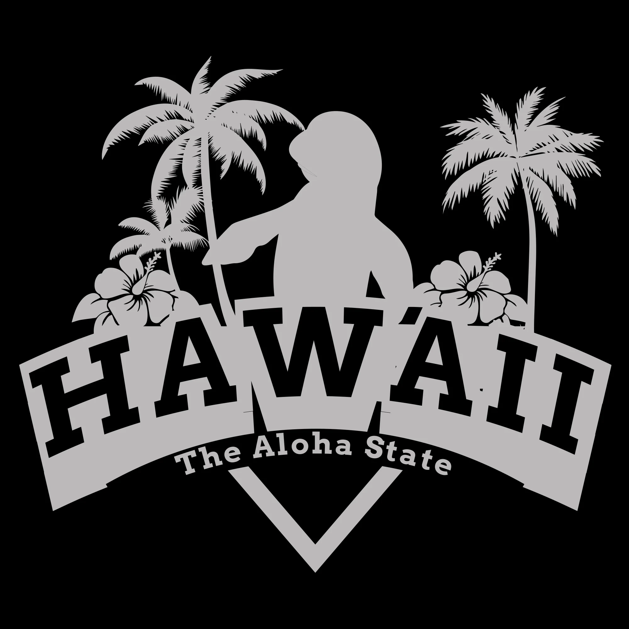 Hawaii Seal Arch T-Shirt - Black - Image 2