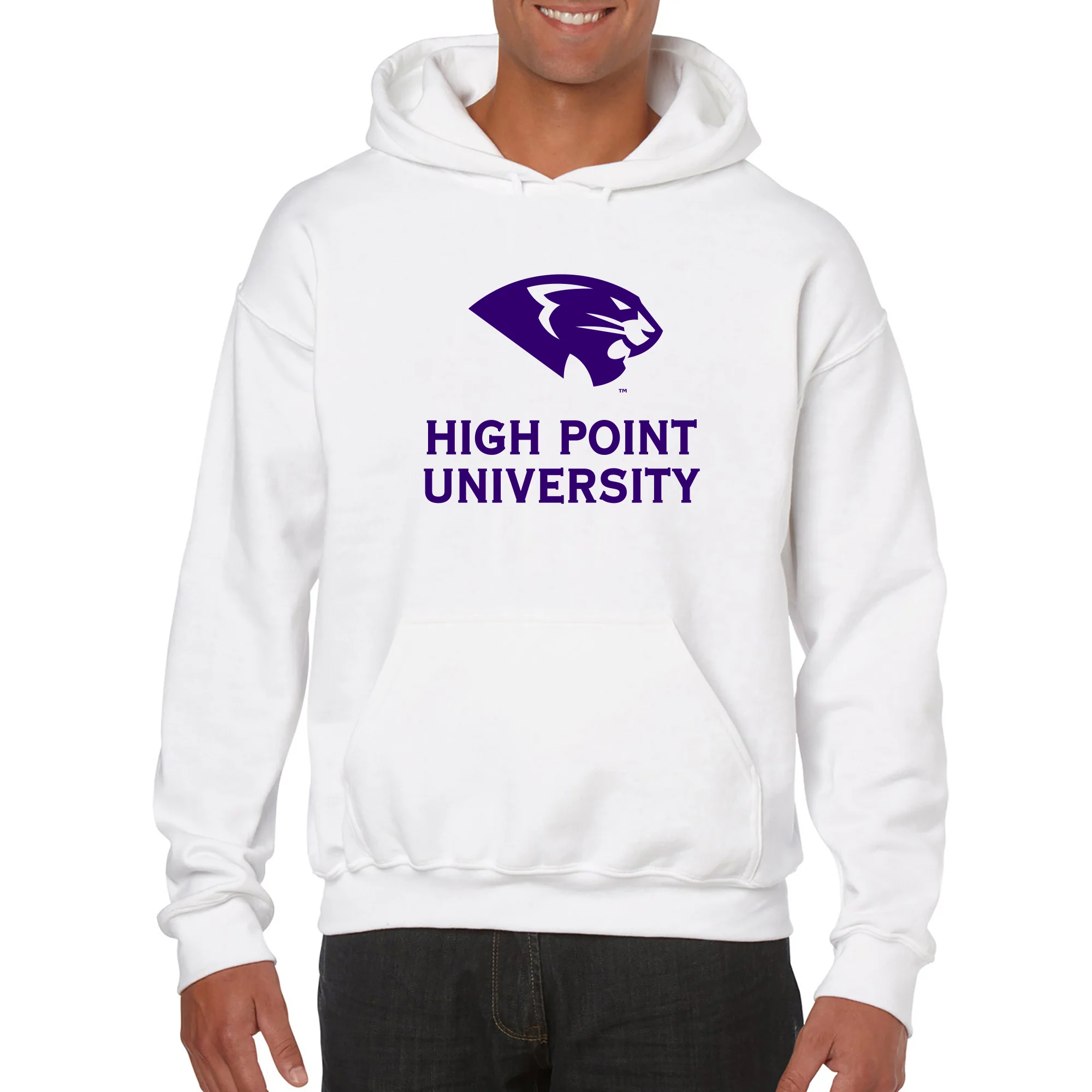 High Point University Panthers Primary Logo Hoodie - White - Image 3