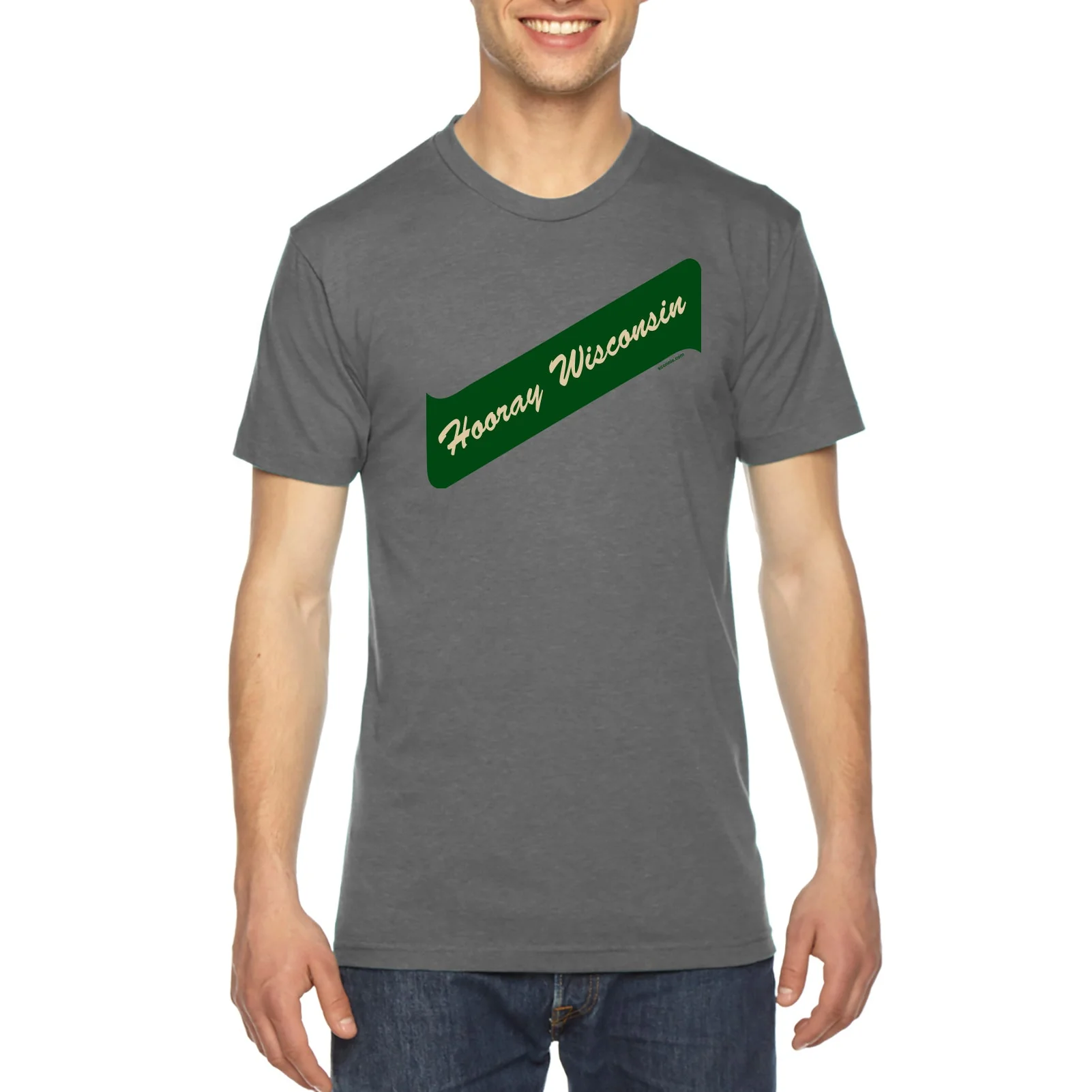 Hooray Wisconsin - Milwaukee Triblend T-Shirt - Athletic Grey - Image 4