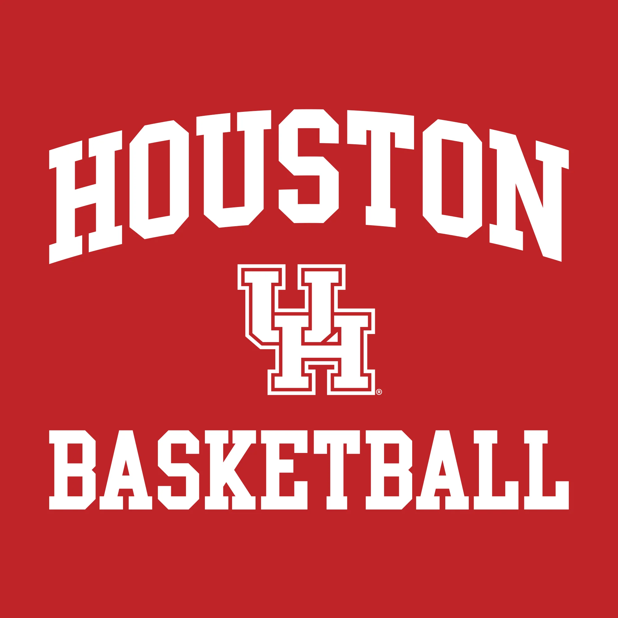 Houston Cougars Arch Logo Basketball Long Sleeve T Shirt - Red - Image 2