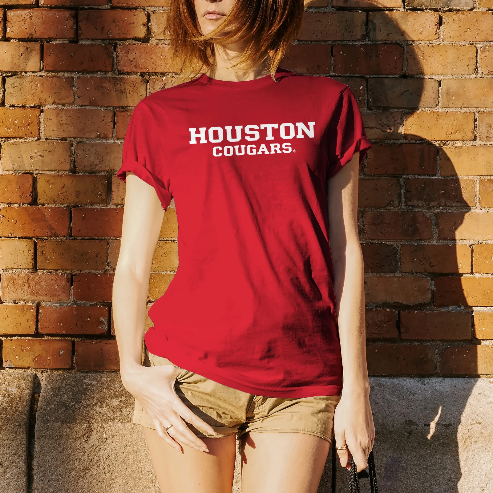 University of Houston Cougars Basic Block Short Sleeve T Shirt - Red - Image 5