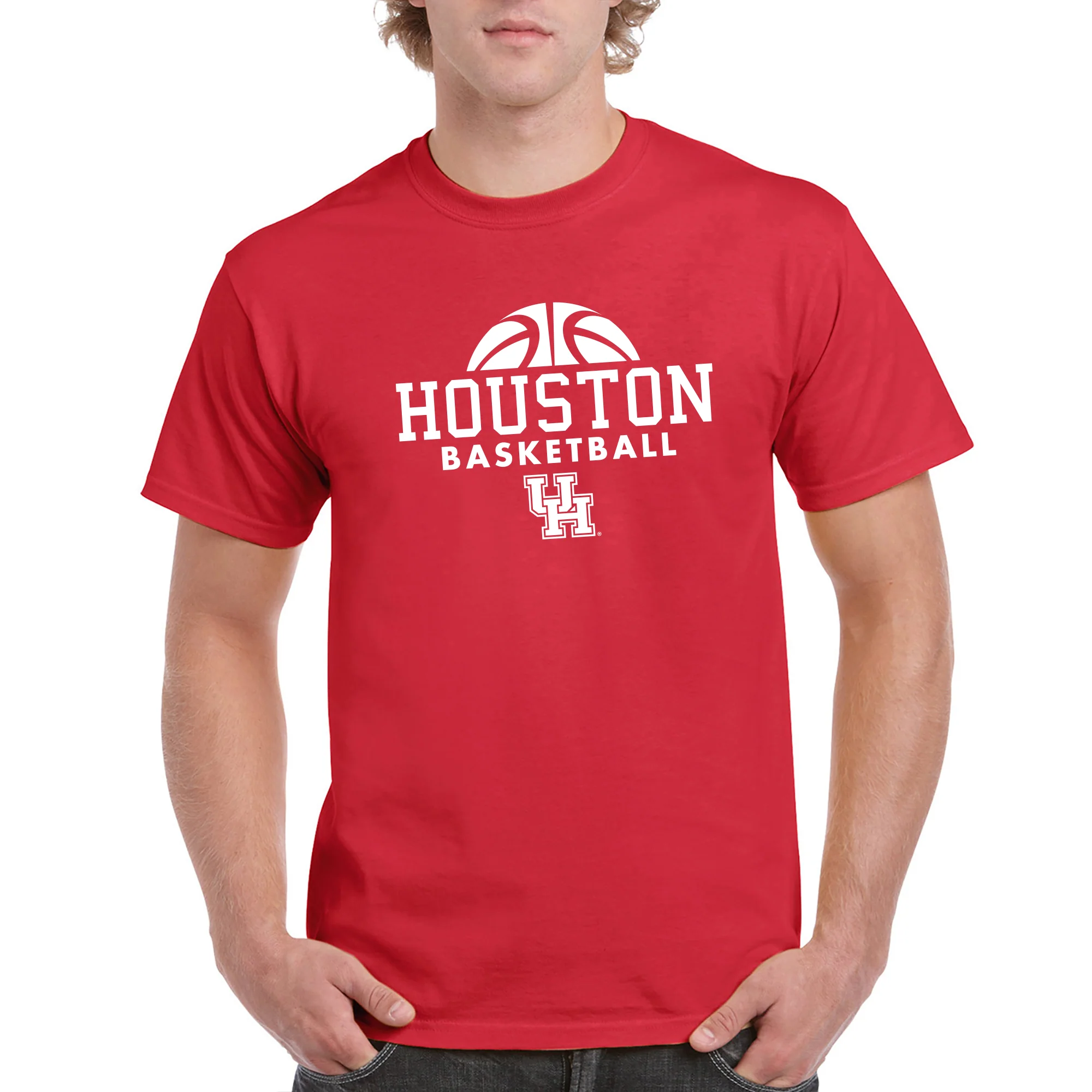 University of Houston Cougars Basketball Hype Short Sleeve T-Shirt - Red - Image 4