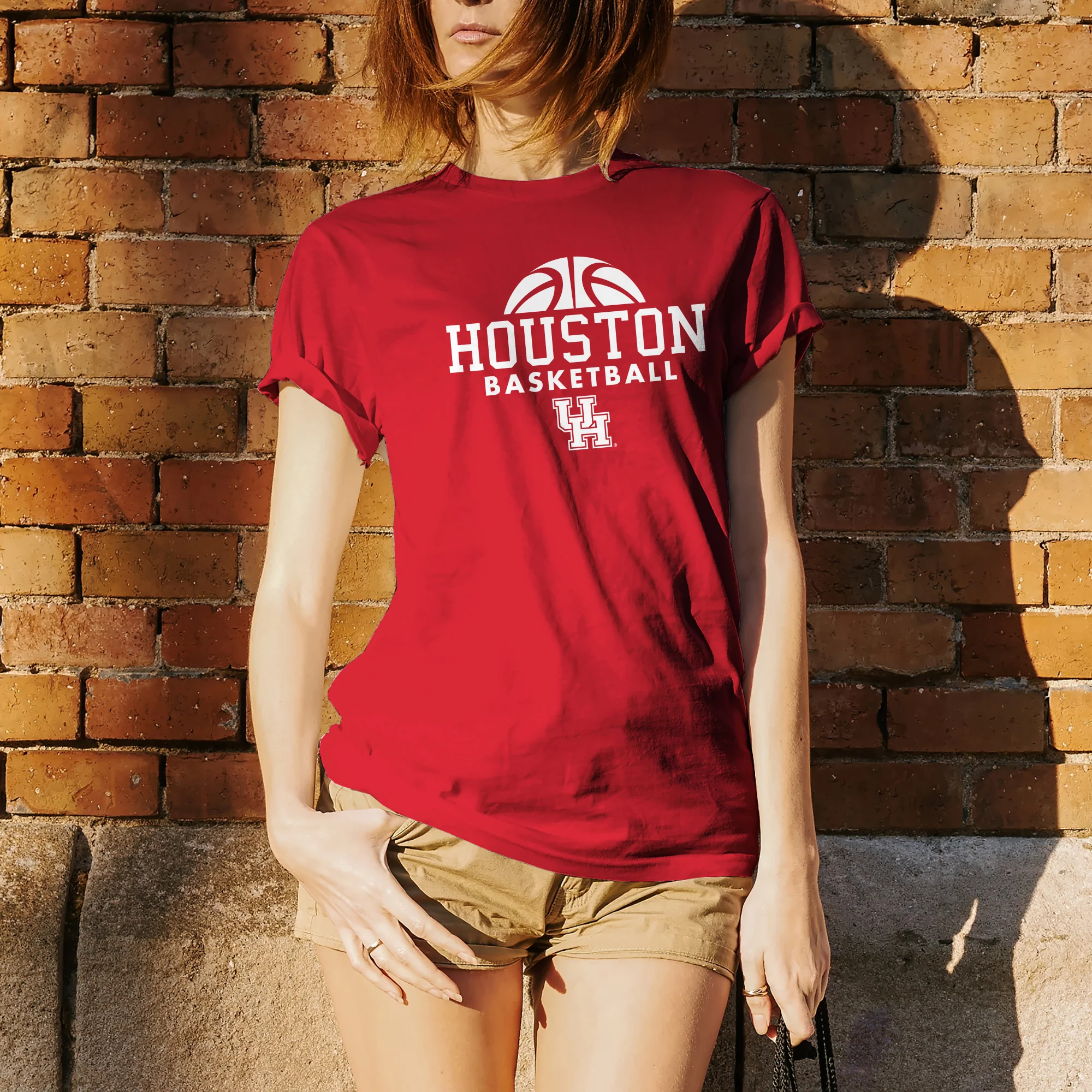 University of Houston Cougars Basketball Hype Short Sleeve T-Shirt - Red - Image 5