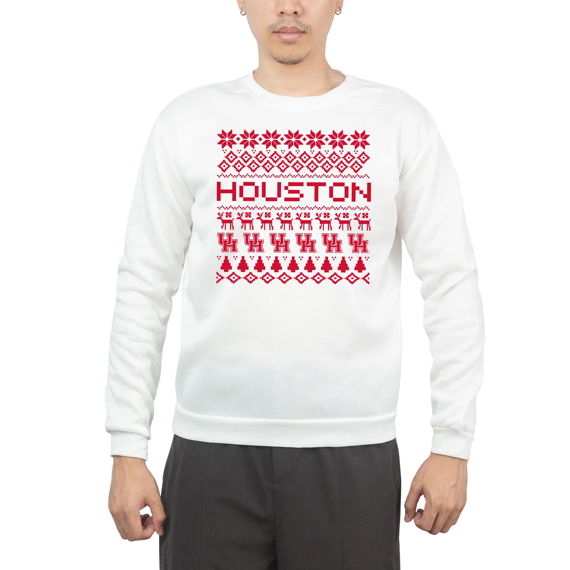 Houston Holiday Sweater Crewneck - White - Image 3