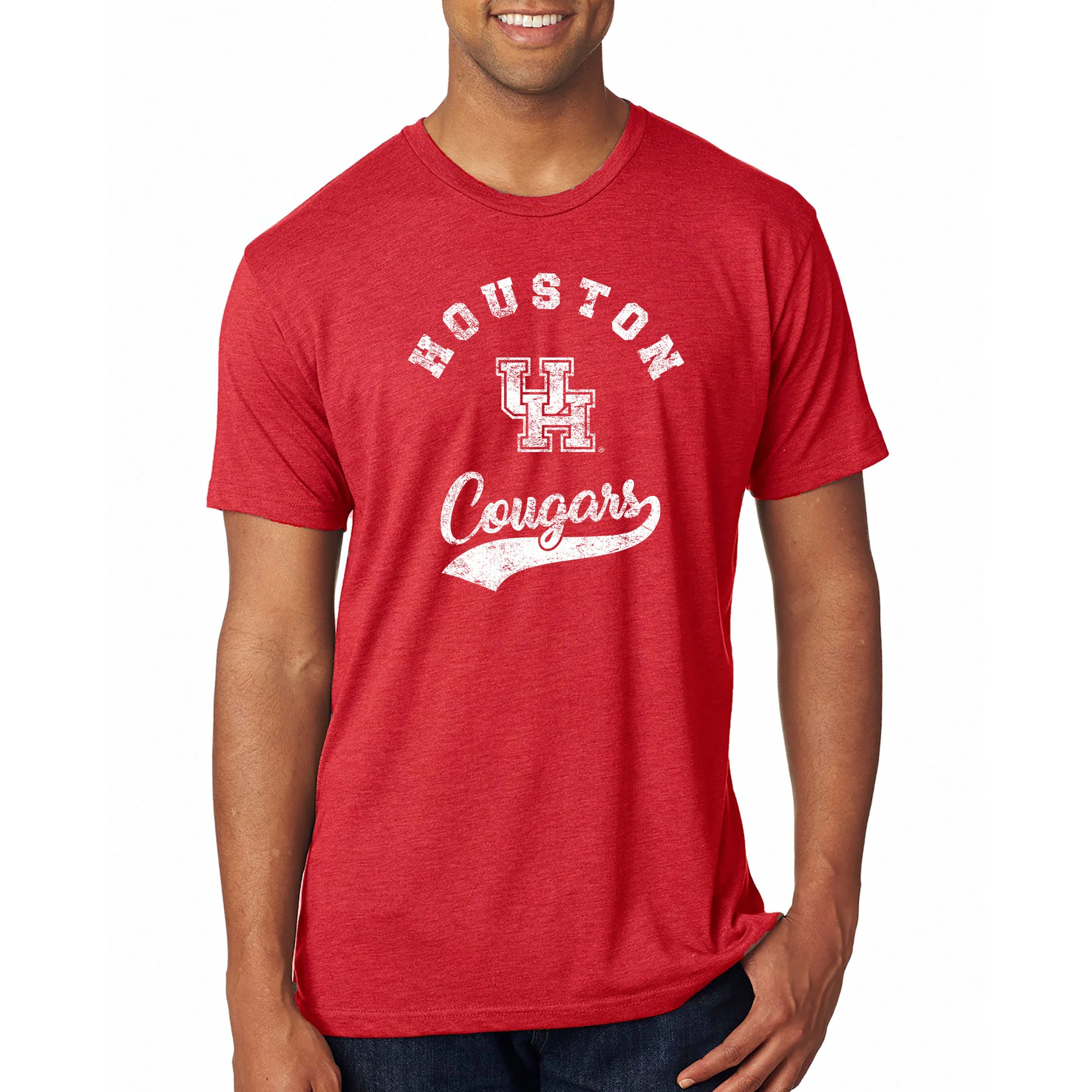Houston Retro Script NLA Triblend - Vintage Red - Image 4