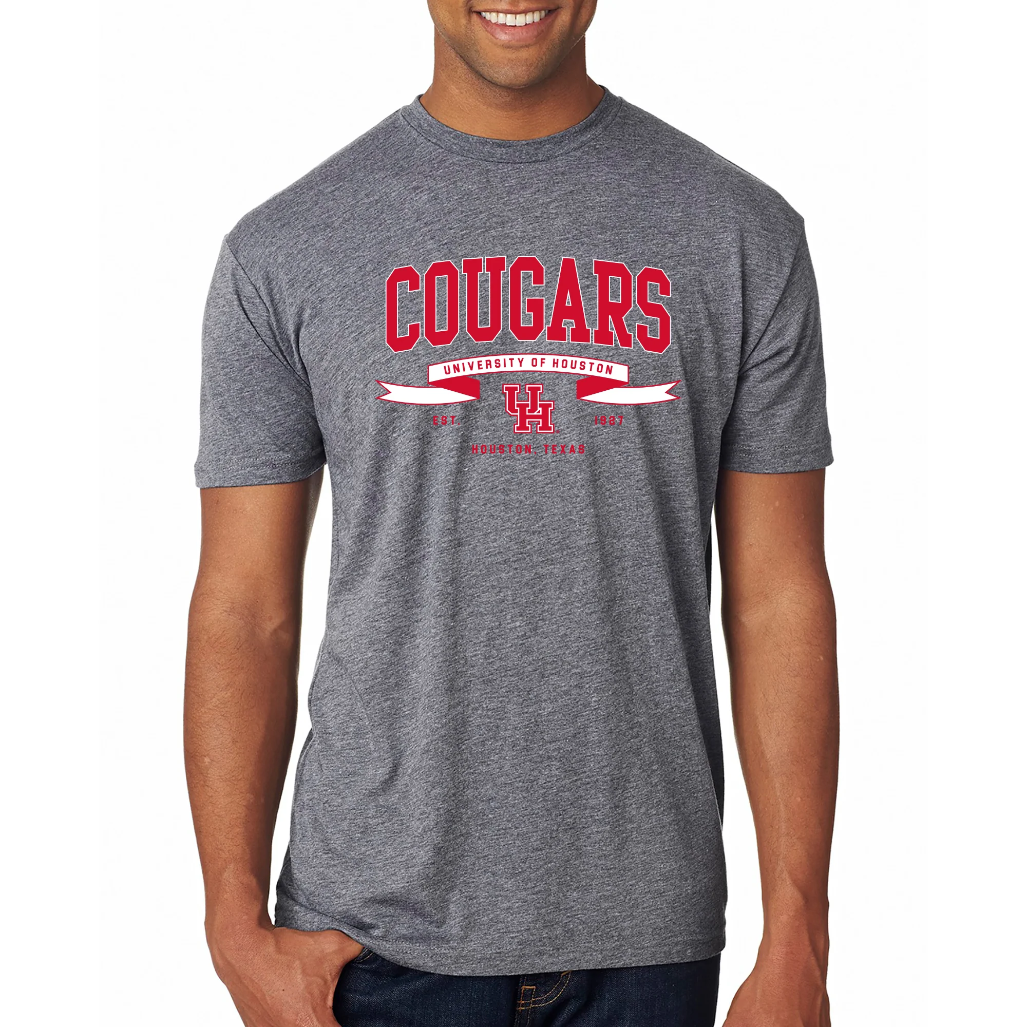 Houston Ribbon Flight NLA Triblend T-Shirt - Premium Heather - Image 3