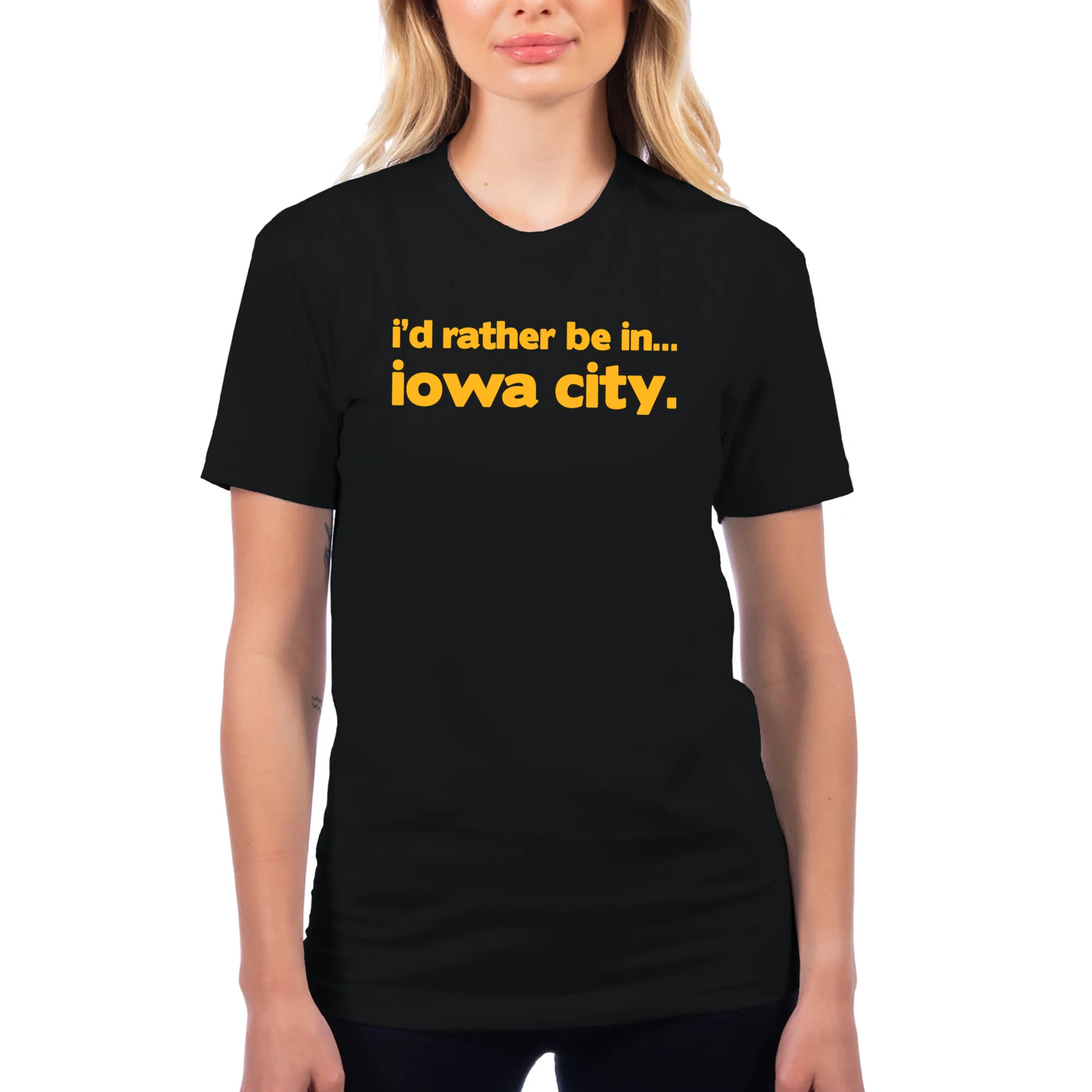I'd Rather Be in Iowa City NLA T-Shirt - Black - Image 5