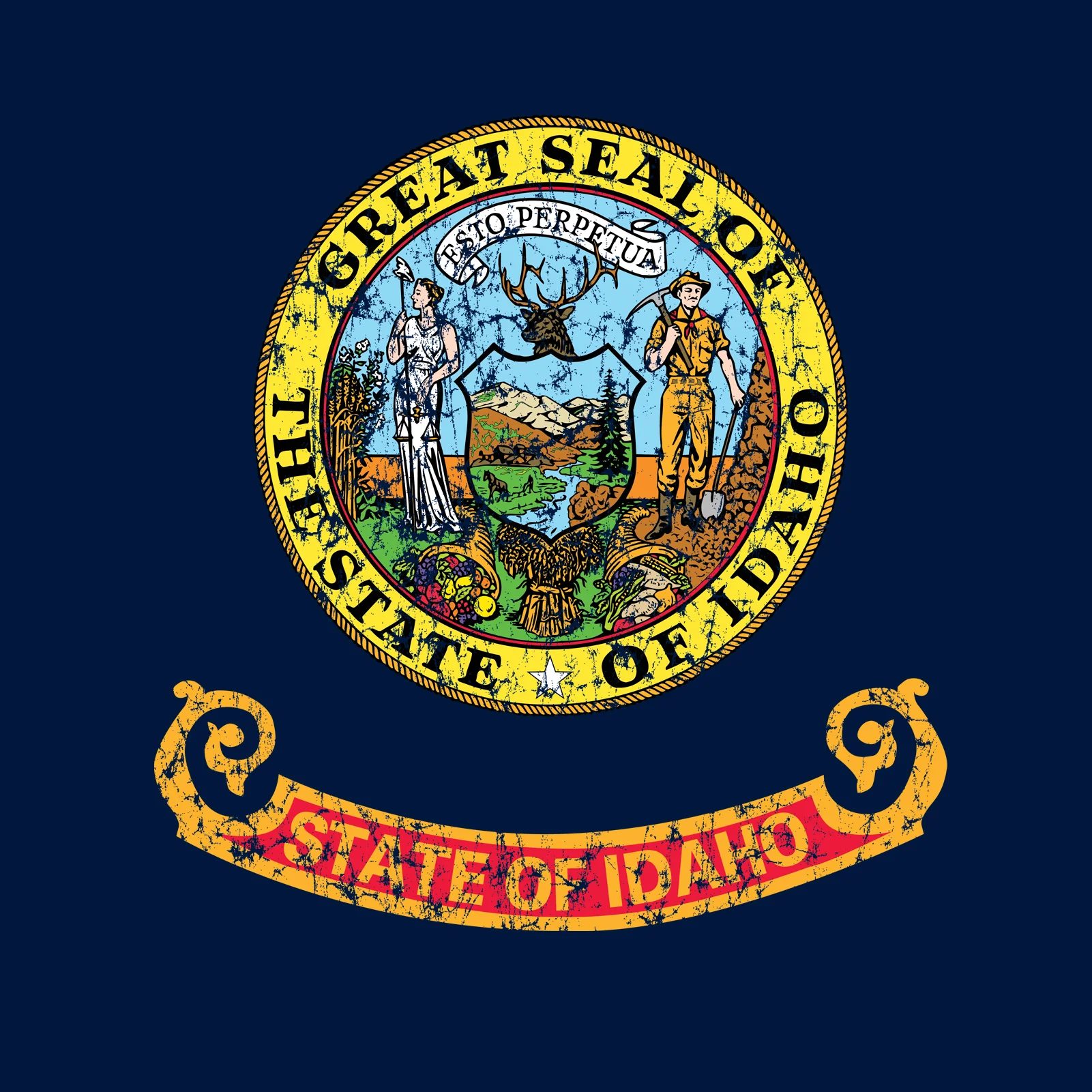 Idaho State Flag NLA T-Shirt - Midnight Navy - Image 2