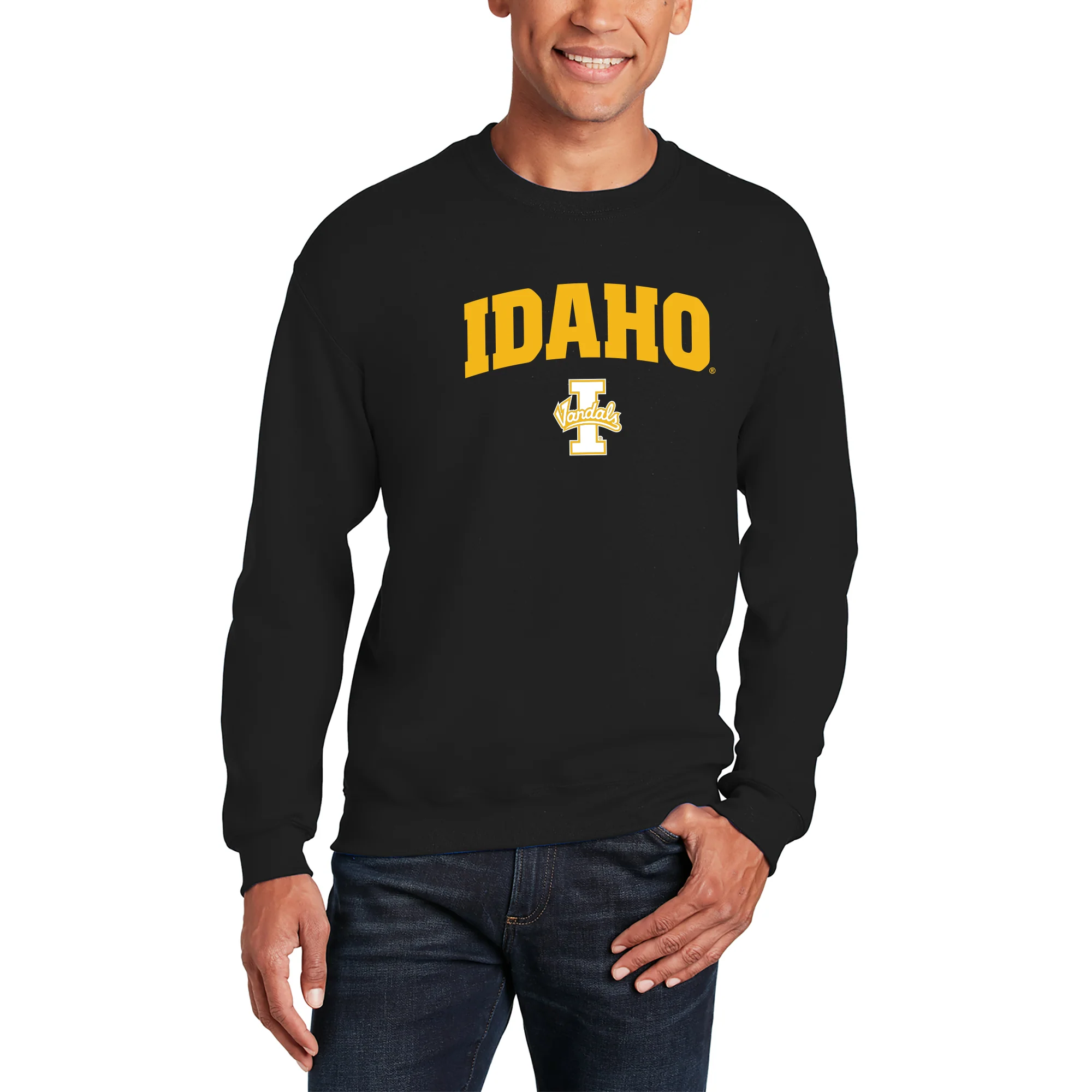 Idaho Vandals Arch Logo Crewneck Sweatshirt - Black - Image 3