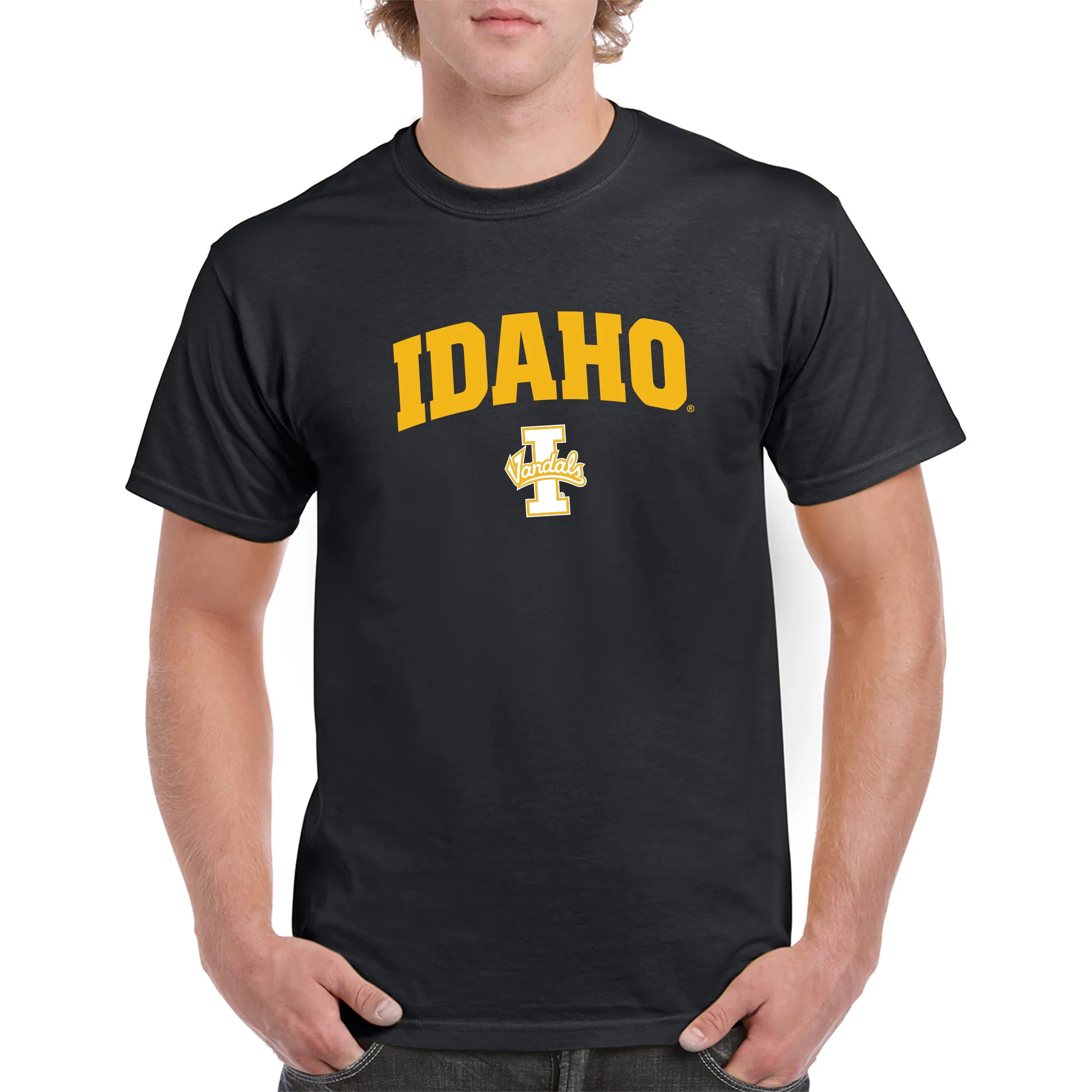 Idaho Vandals Arch Logo T Shirt - Black - Image 3