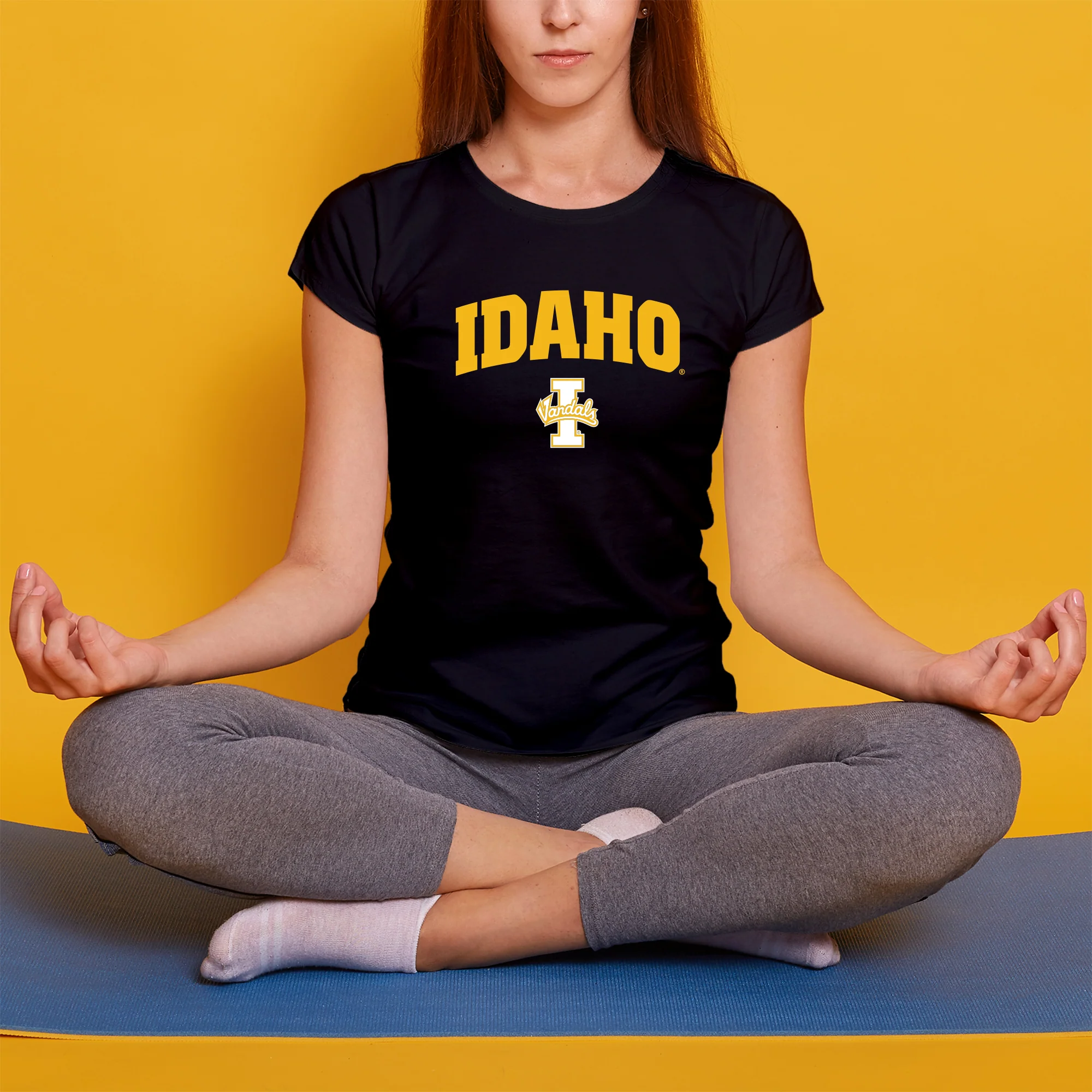 Idaho Vandals Arch Logo Womens T Shirt - Black - Image 4