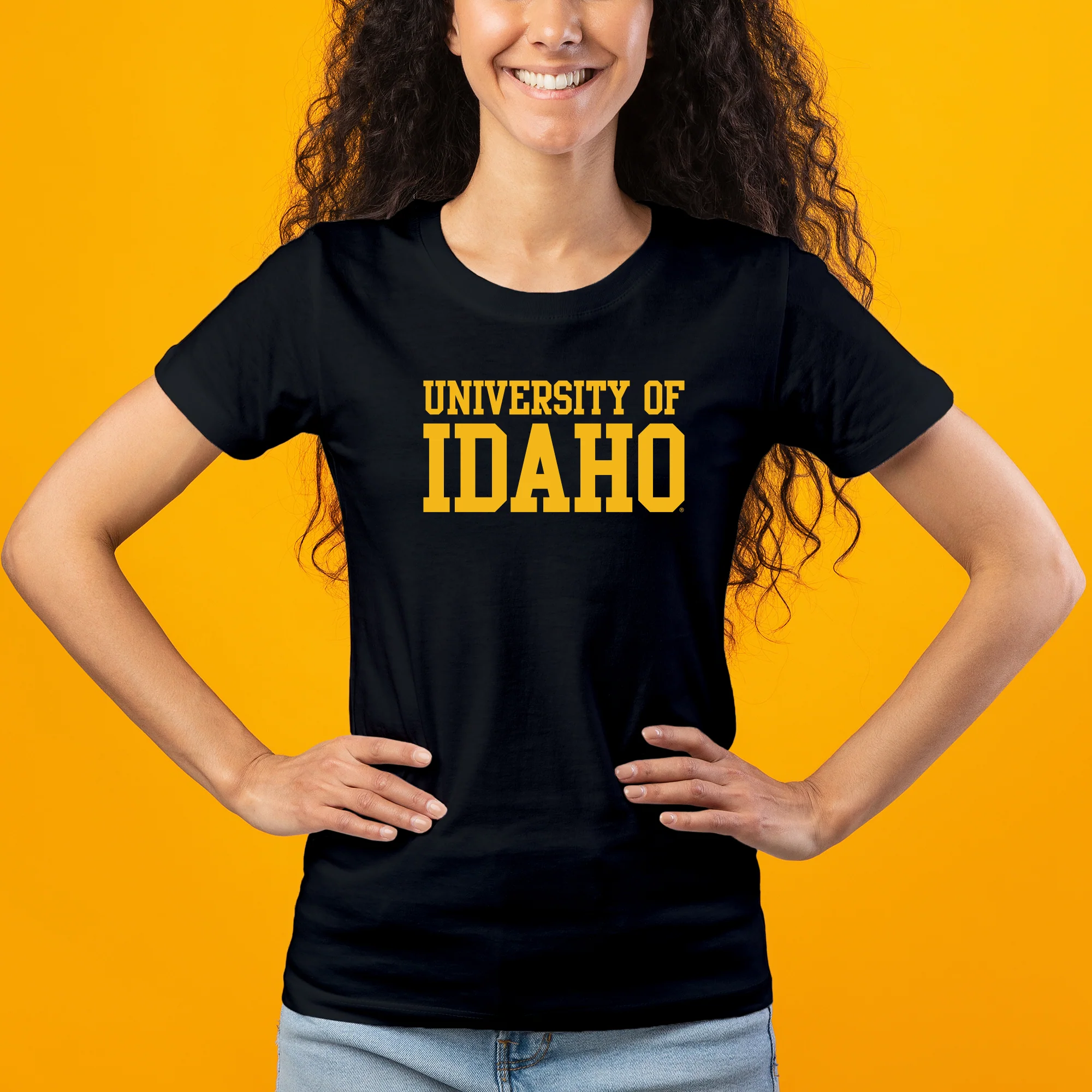 Idaho Vandals Basic Block Women's T Shirt - Black - Image 4