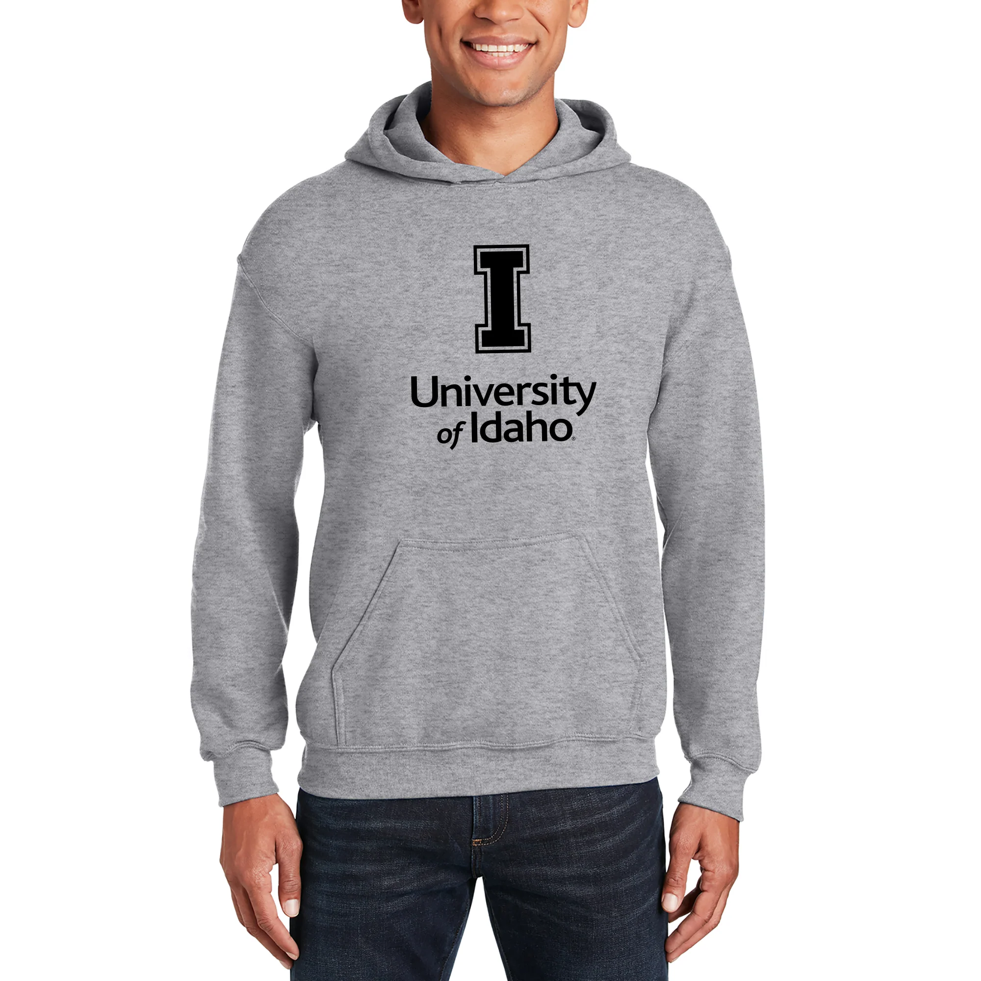 Idaho Vandals Institutional Logo Hoodie - Sport Grey - Image 3