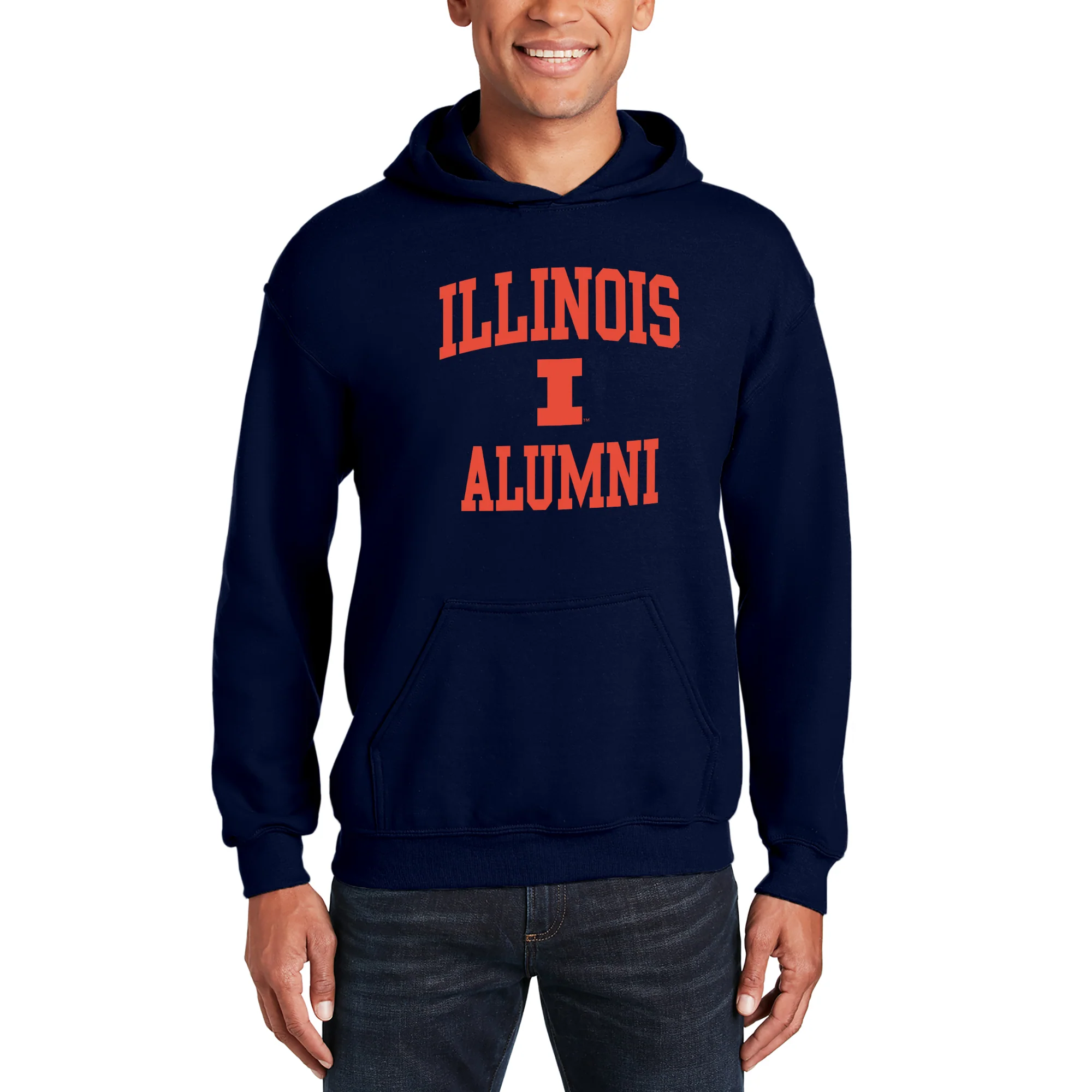 Illinois Arch Logo Alumni Hoodie - Navy - Image 3