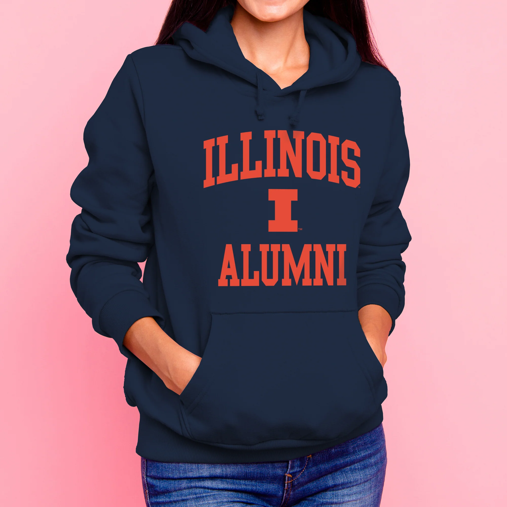 Illinois Arch Logo Alumni Hoodie - Navy - Image 4