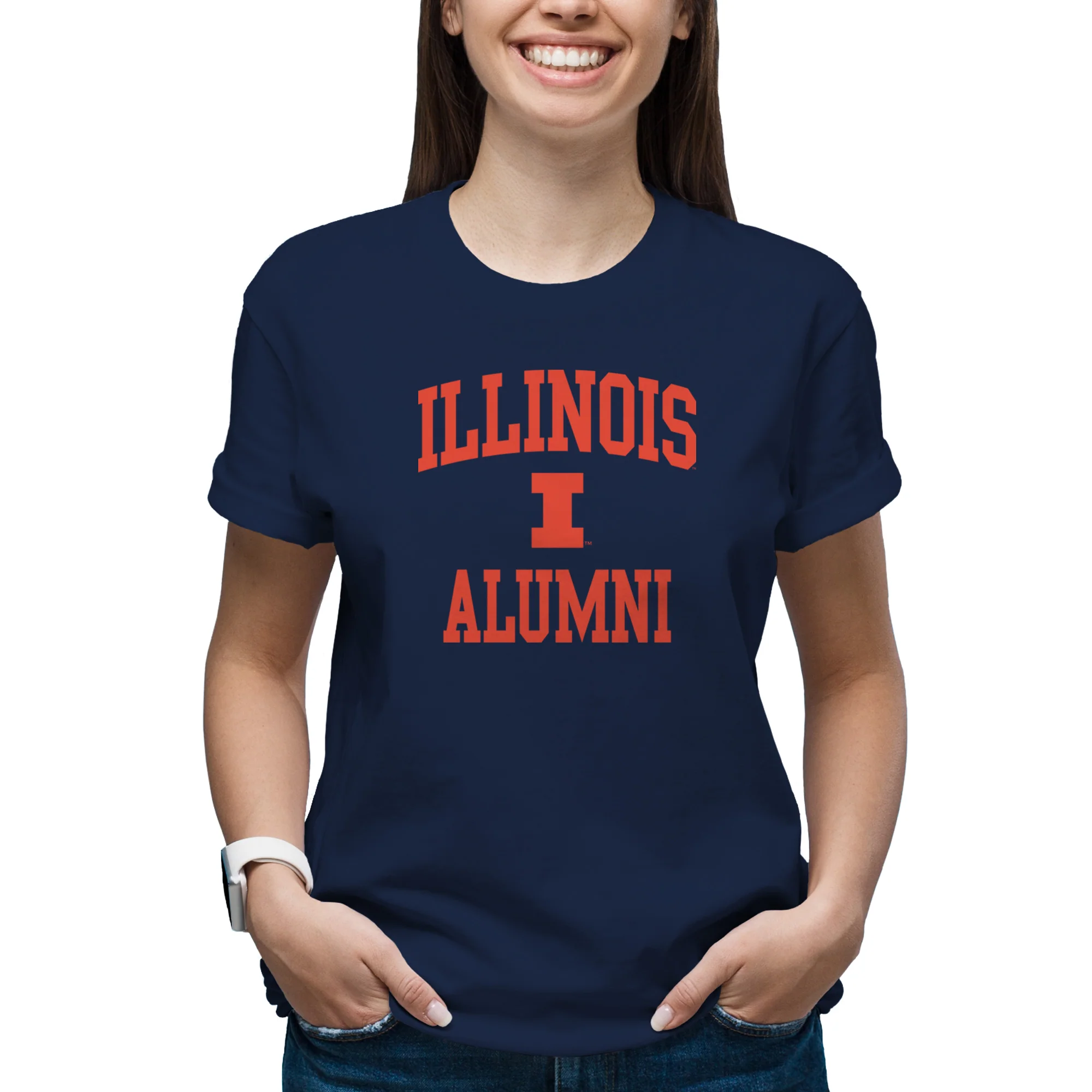 Illinois Arch Logo Alumni T-Shirt - Navy - Image 4