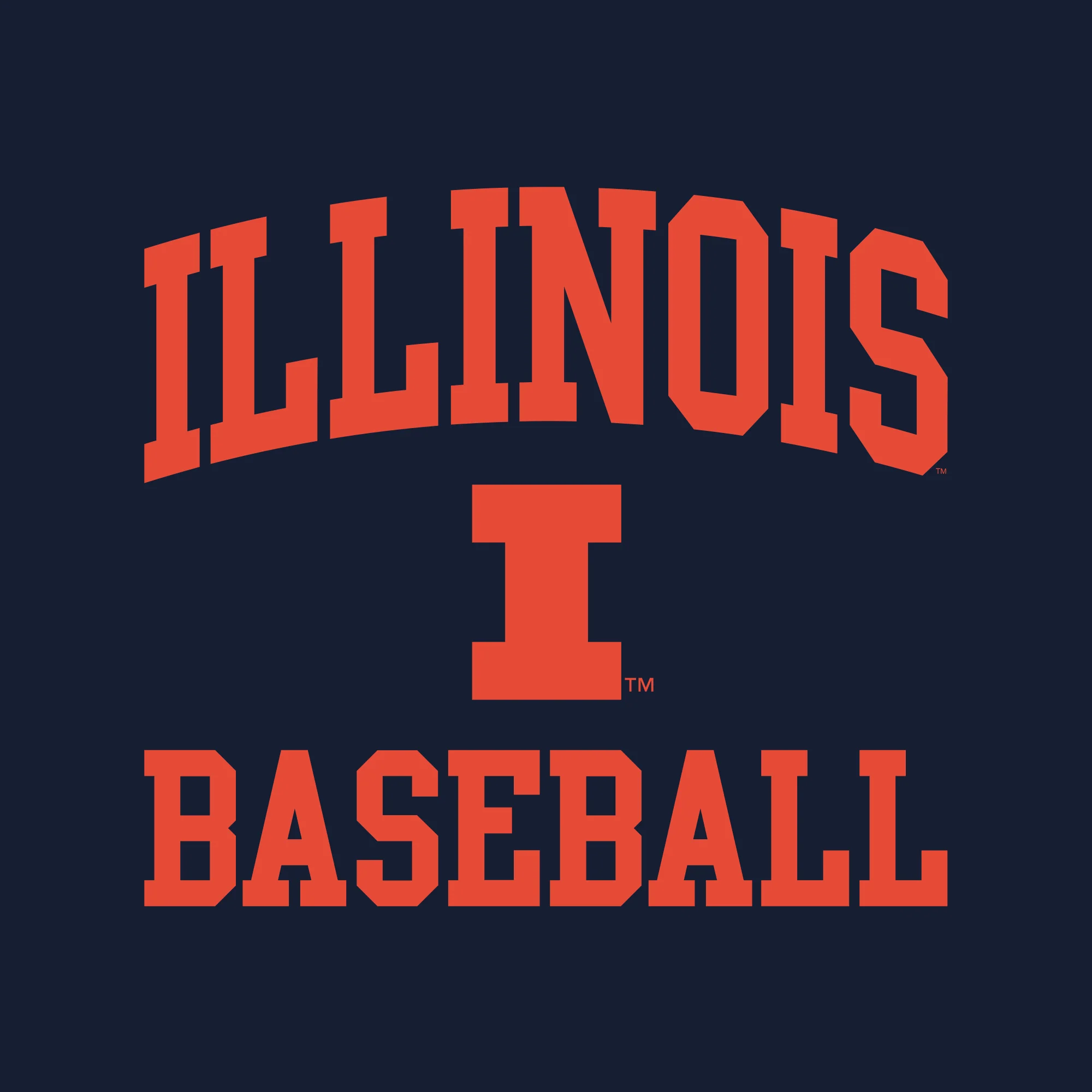 Illinois Arch Logo Baseball T-Shirt - Navy - Image 2