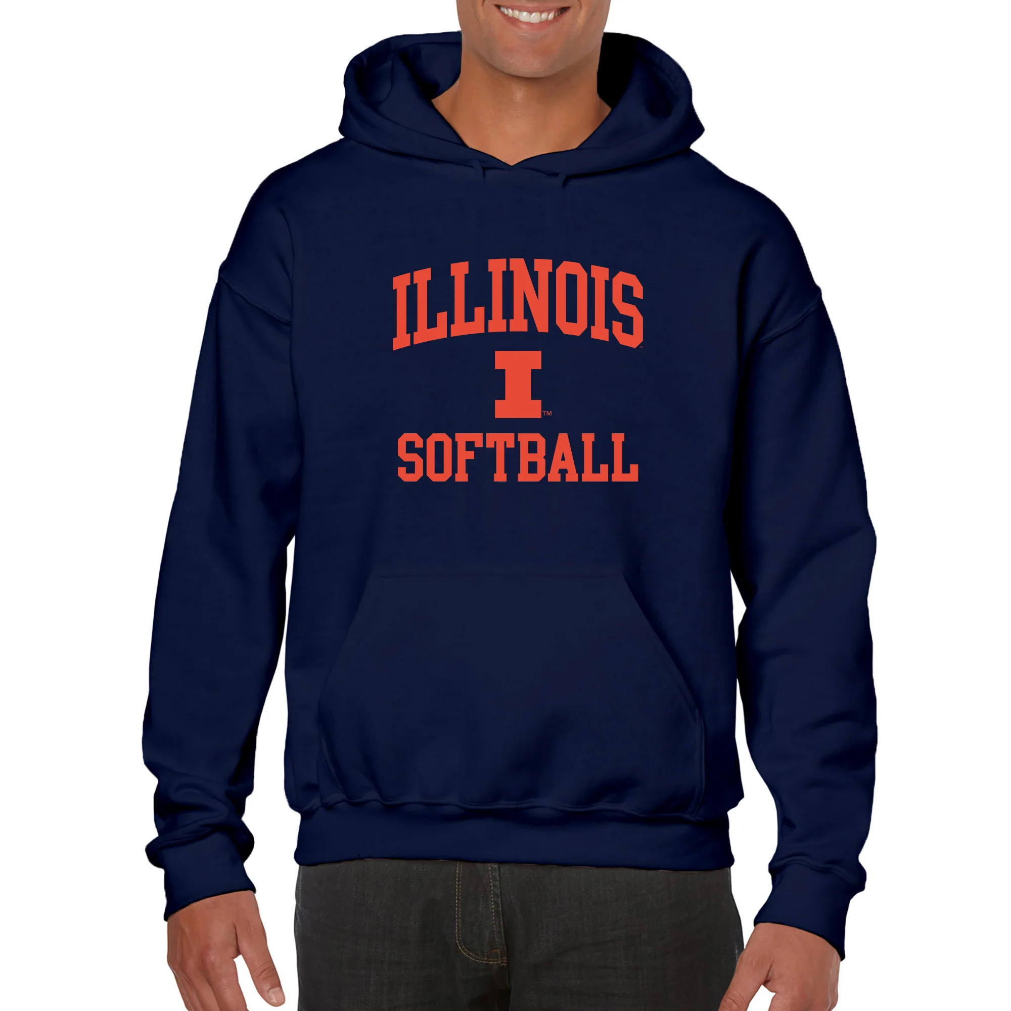Illinois Arch Logo Softball Hoodie - Navy - Image 3