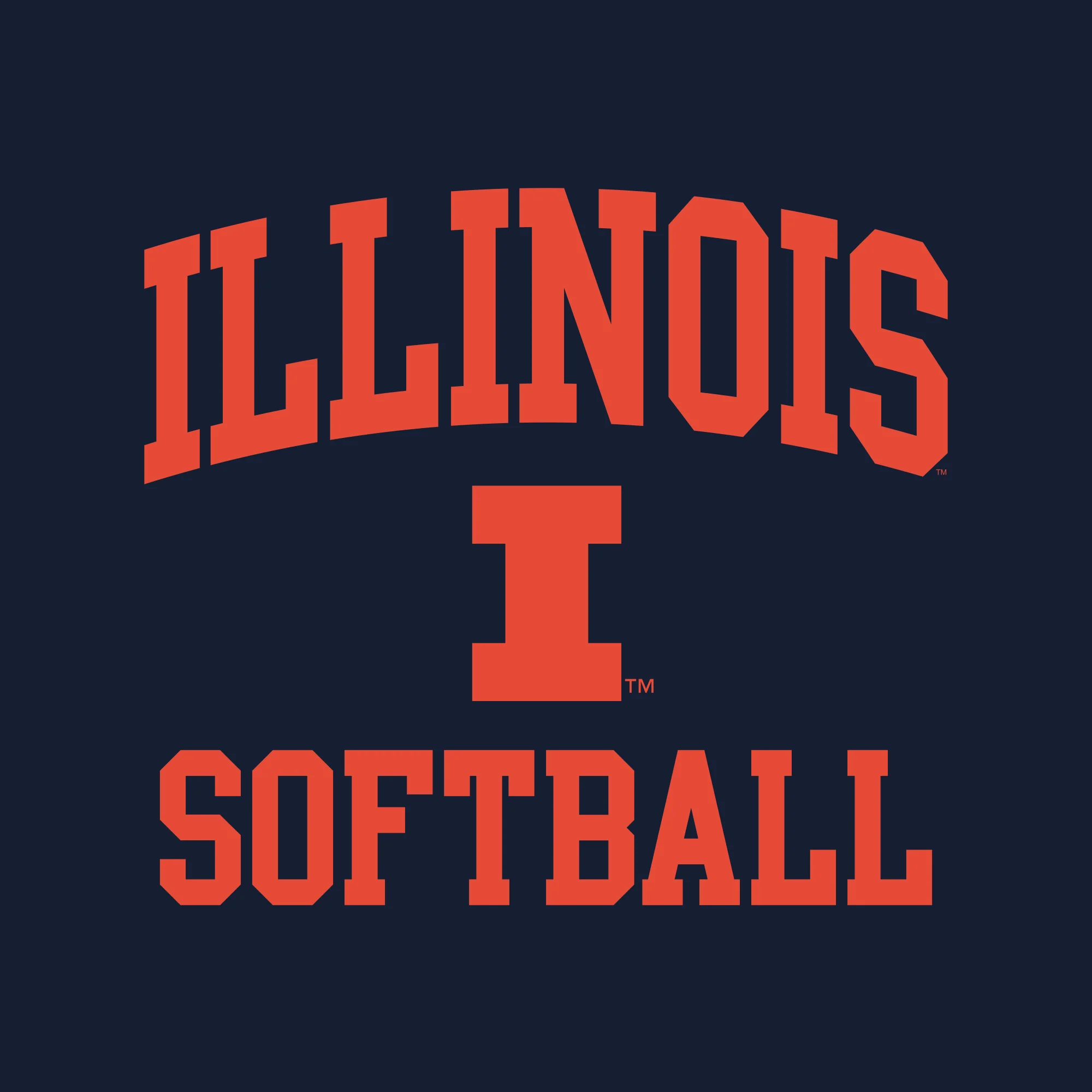 Illinois Arch Logo Softball Long Sleeve - Navy - Image 2