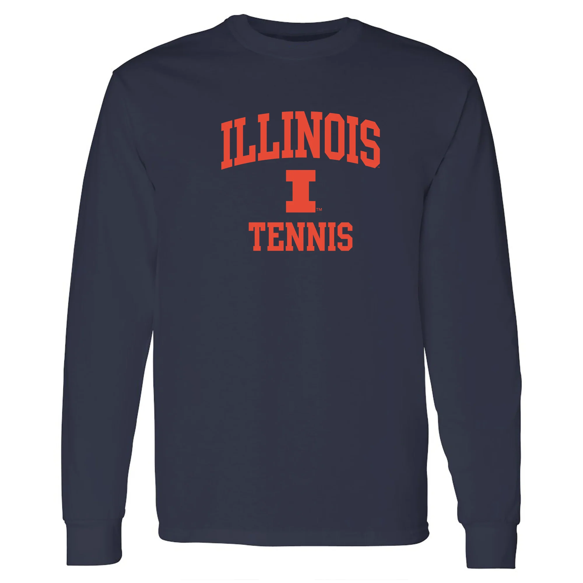 Illinois Arch Logo Tennis Long Sleeve - Navy