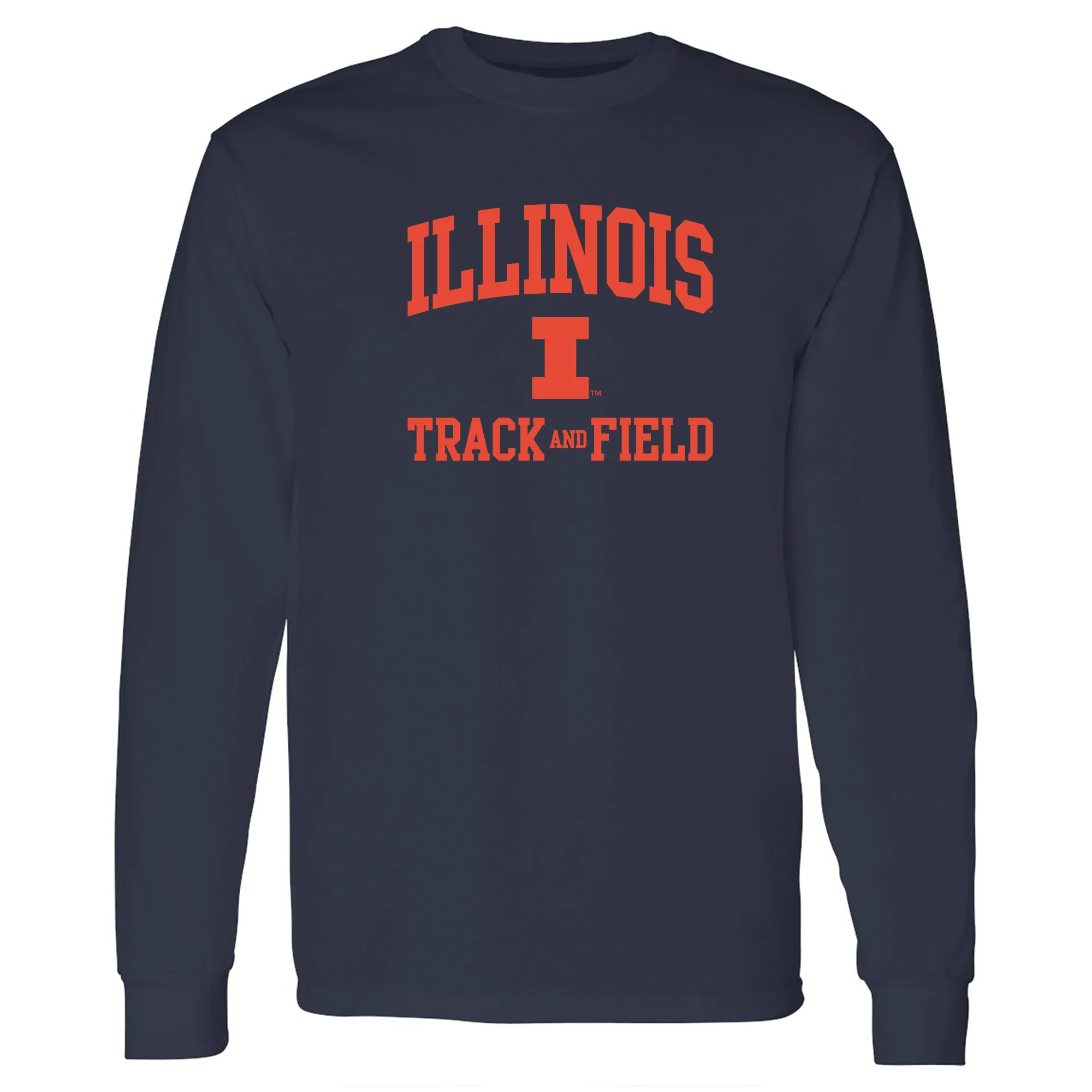 Illinois Arch Logo Track & Field Long Sleeve - Navy