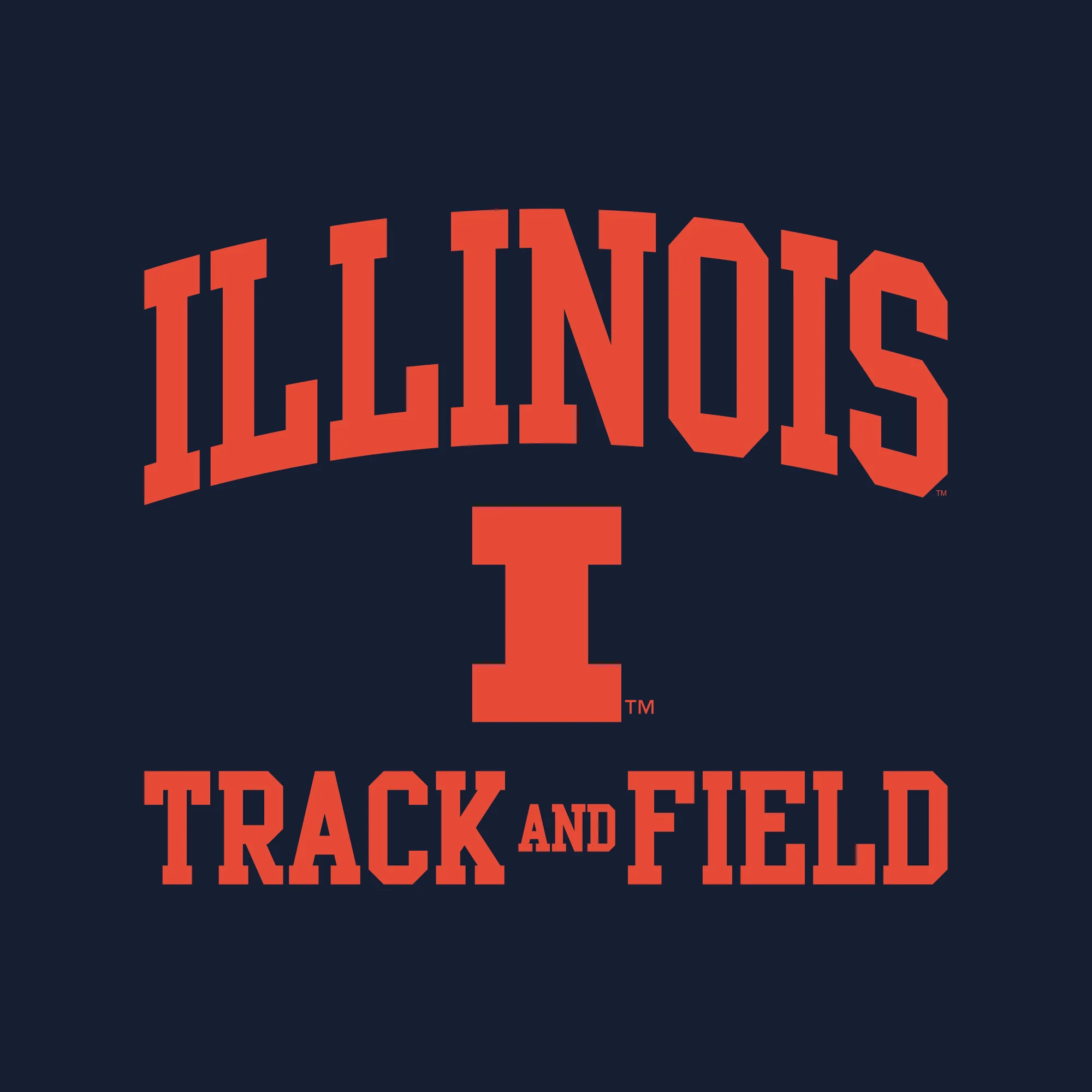 Illinois Arch Logo Track & Field Long Sleeve - Navy - Image 2