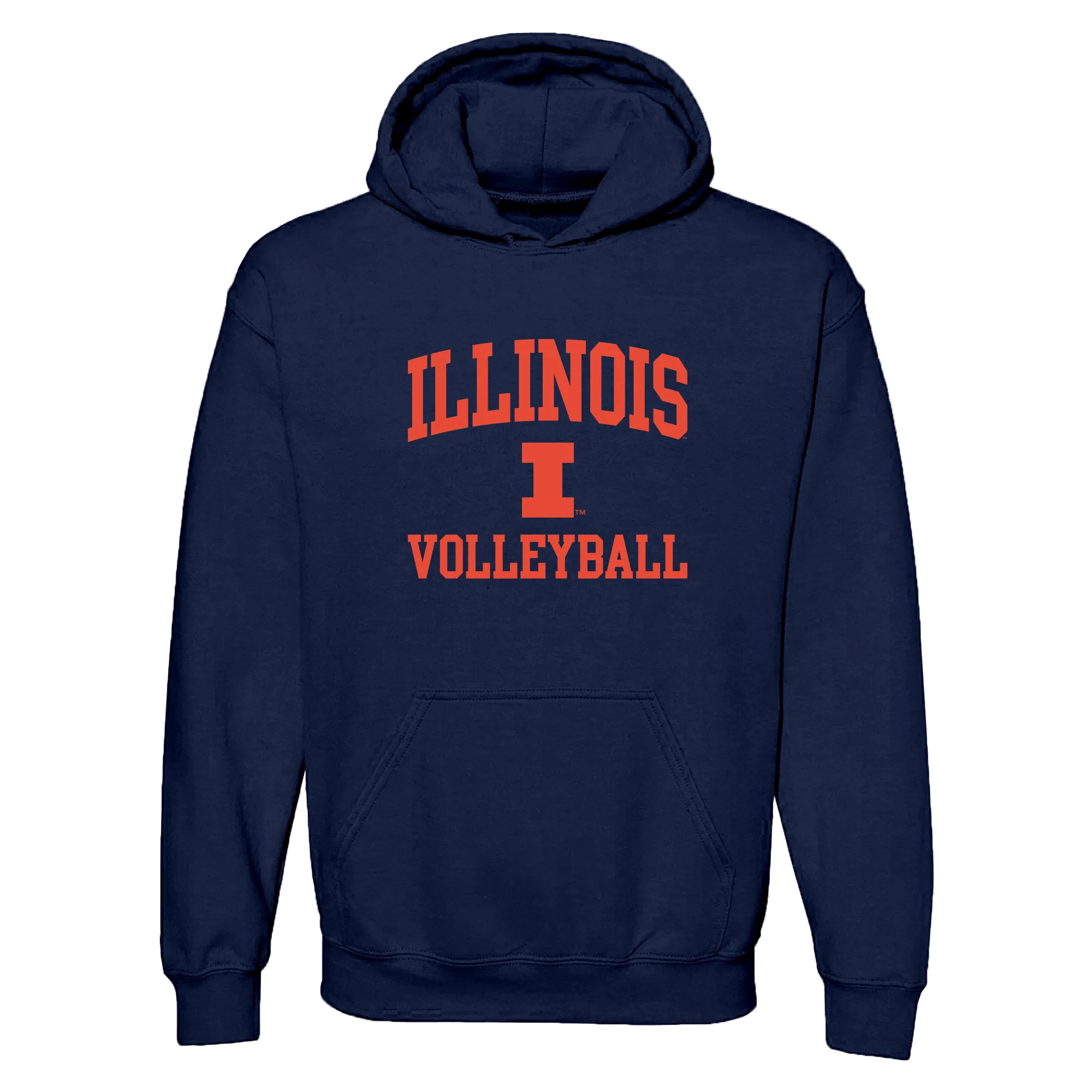 Illinois Arch Logo Volleyball Hoodie - Navy