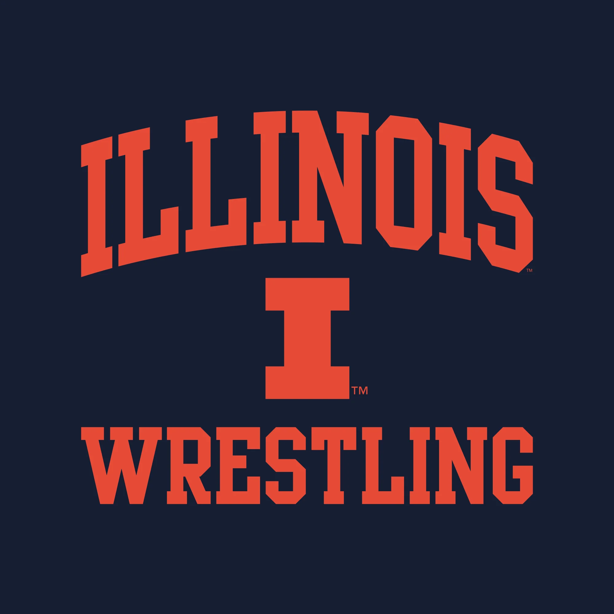Illinois Arch Logo Wrestling Hoodie - Navy - Image 2