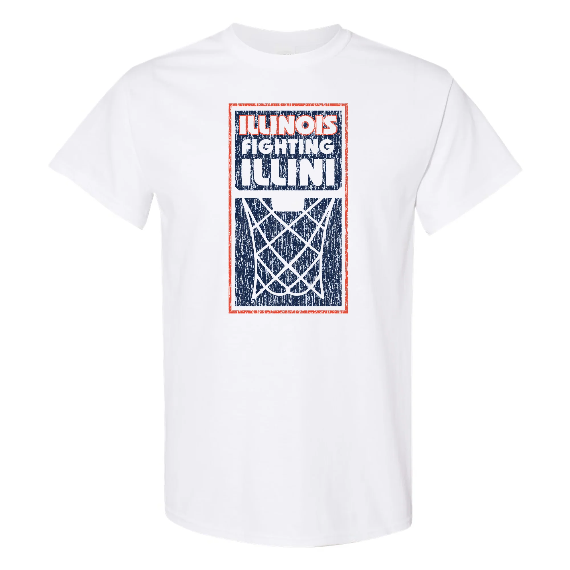 Illinois Fighting Illini Basketball Net Block T Shirt - White