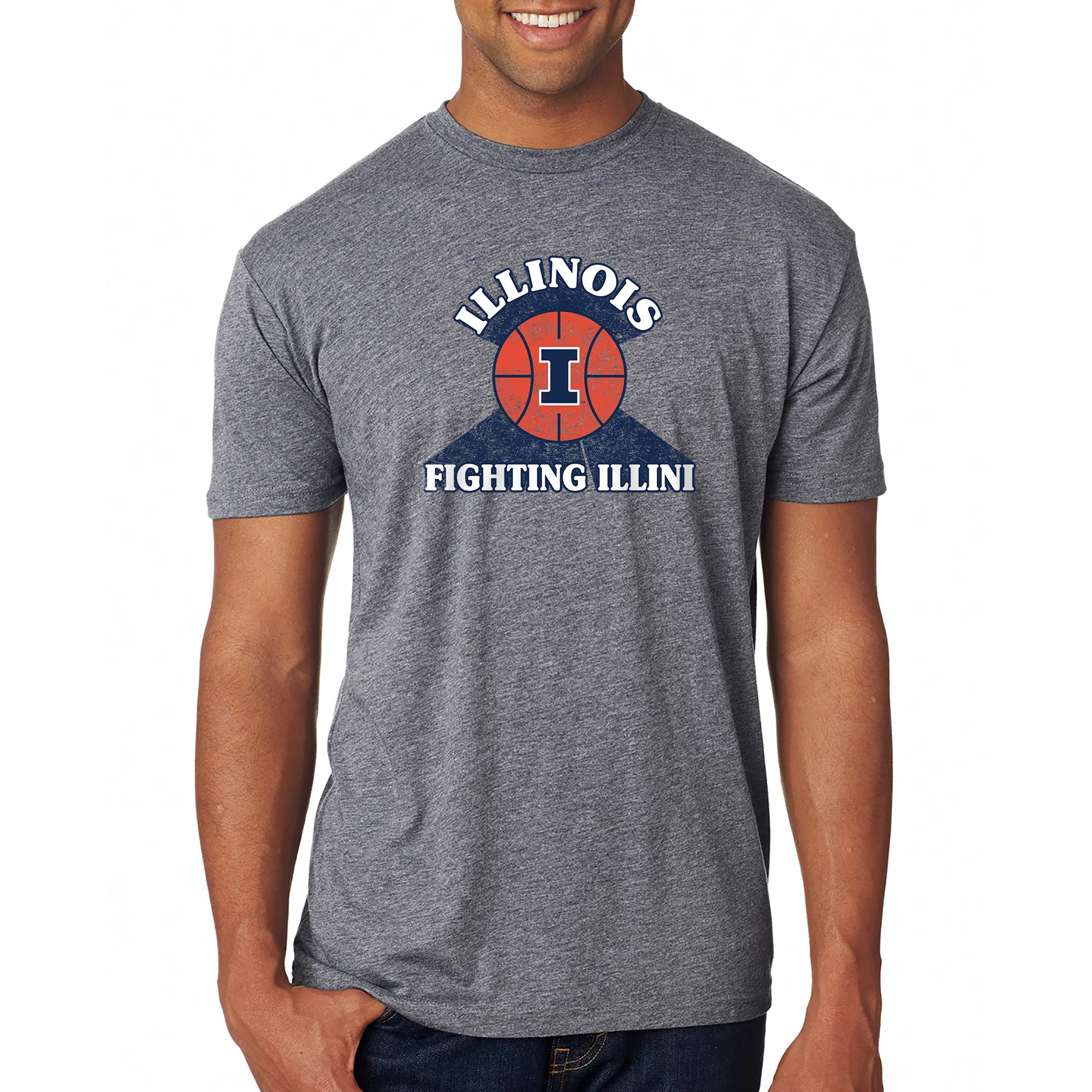Illinois Basketball Shootout NLA Triblend T-Shirt - Premium Heather - Image 3