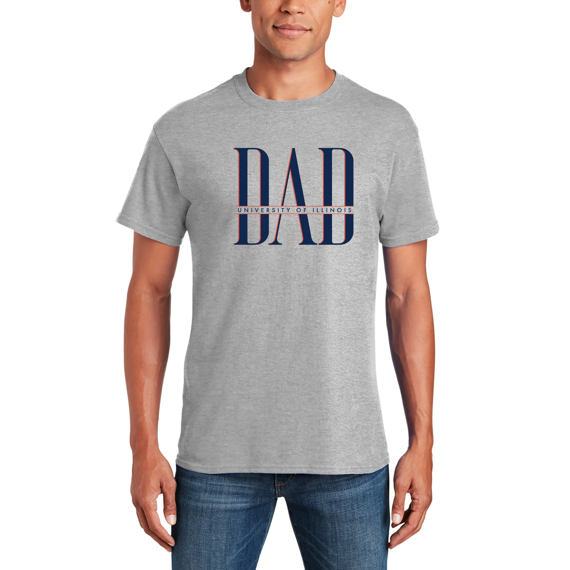 Illinois Classic Dad T-Shirt - Sport Grey - Image 3
