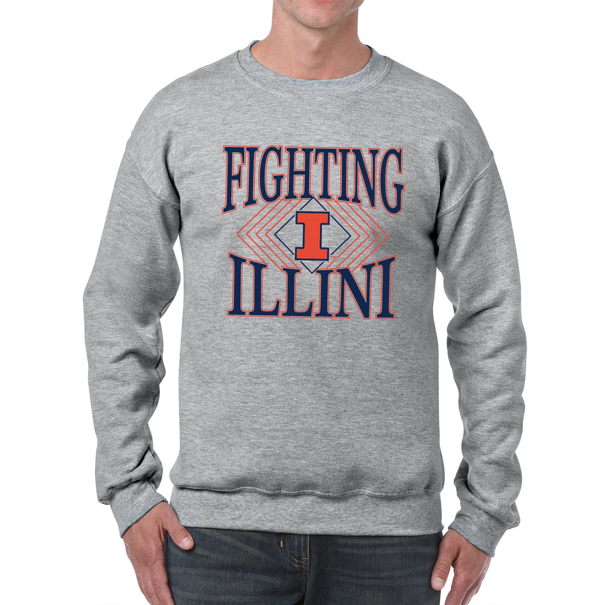 Illinois Diamond Victory JA BTB Fleece Crewneck - Oxford - Image 3